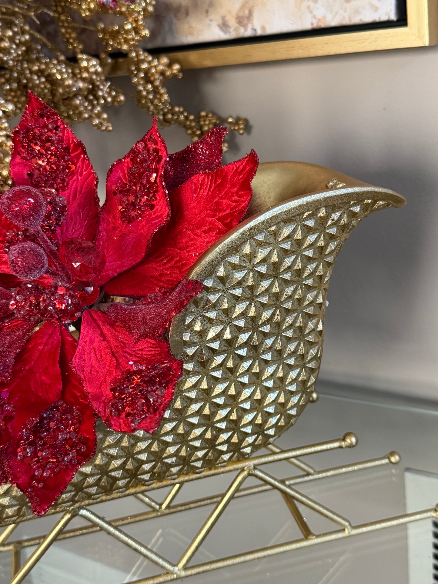 15.5" Gold Metallic Sleigh.