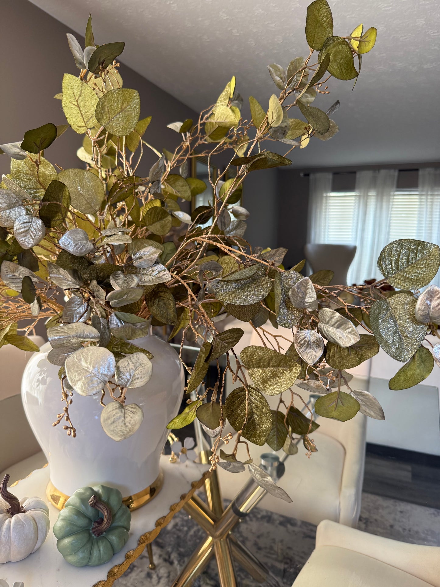 Set of 3 green olive Stems