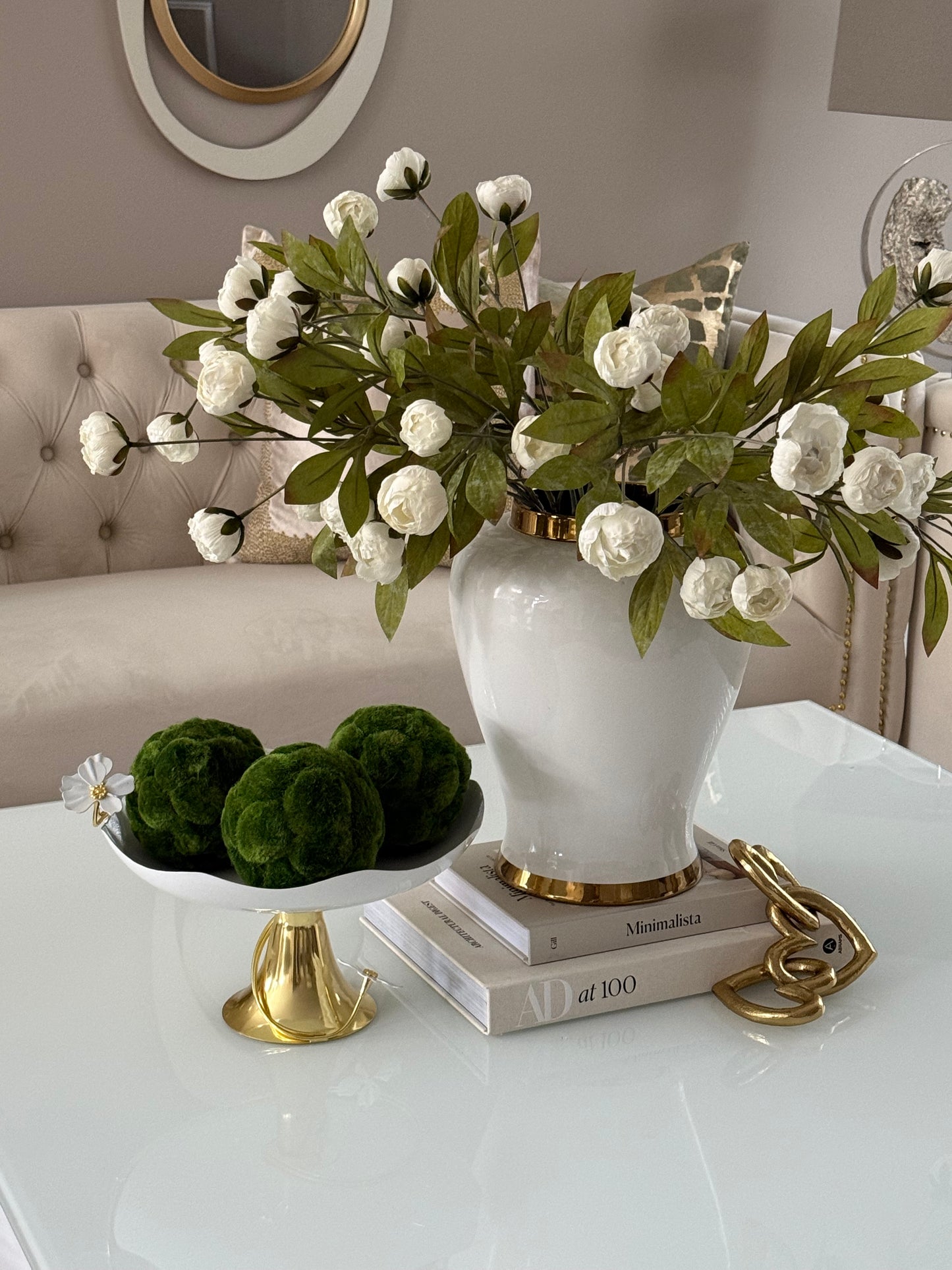 White Bowl Enamel Coating And brass Base.