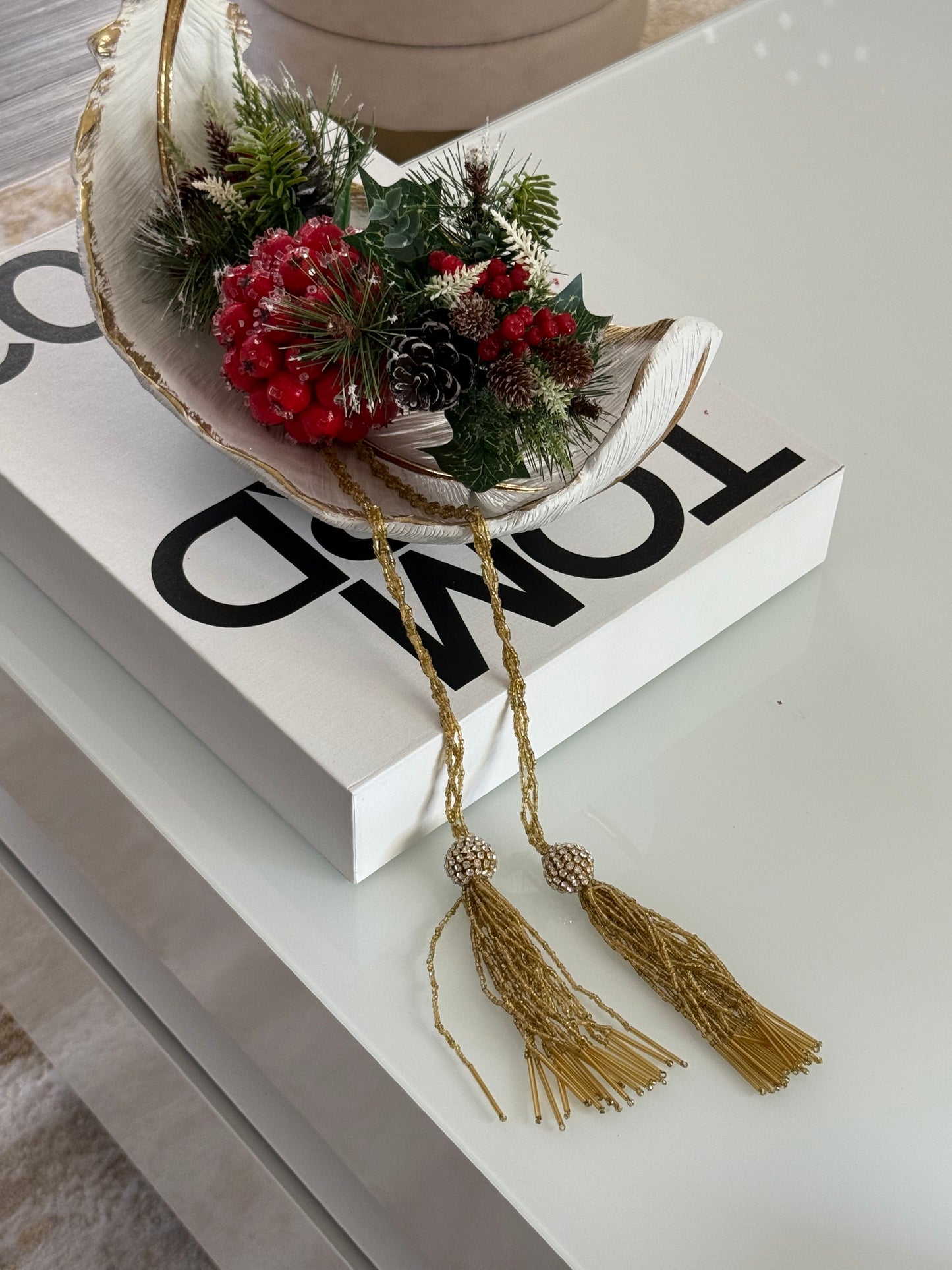 Gold Beaded Garland with Tassels