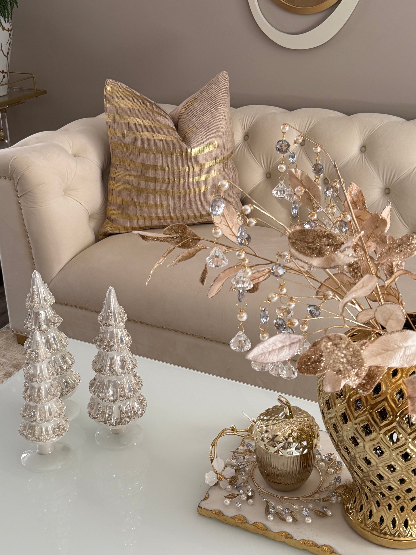 Stone Gold Velvet Pillow