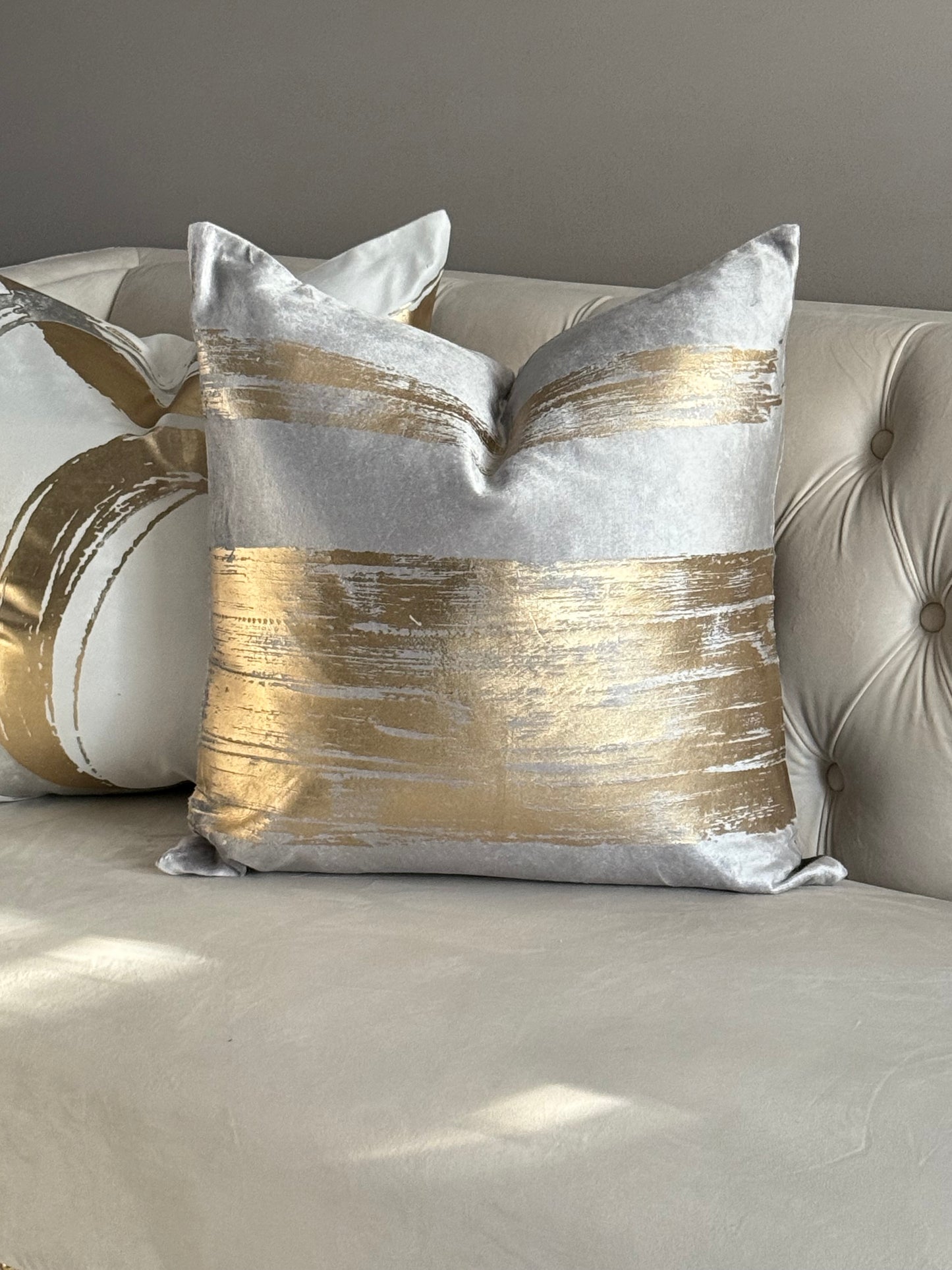 Grey And Gold Foil Pillow