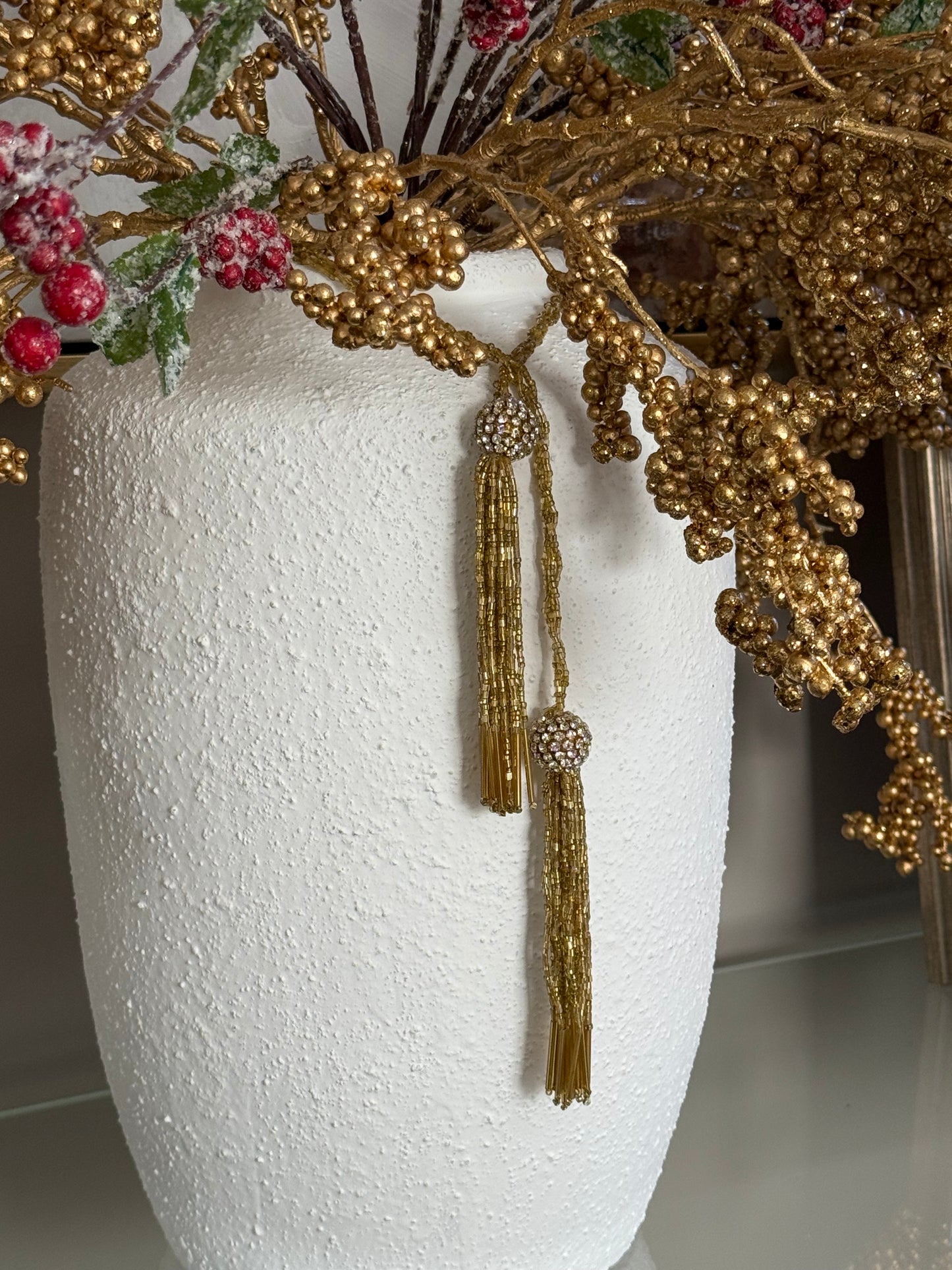 Gold Beaded Garland with Tassels