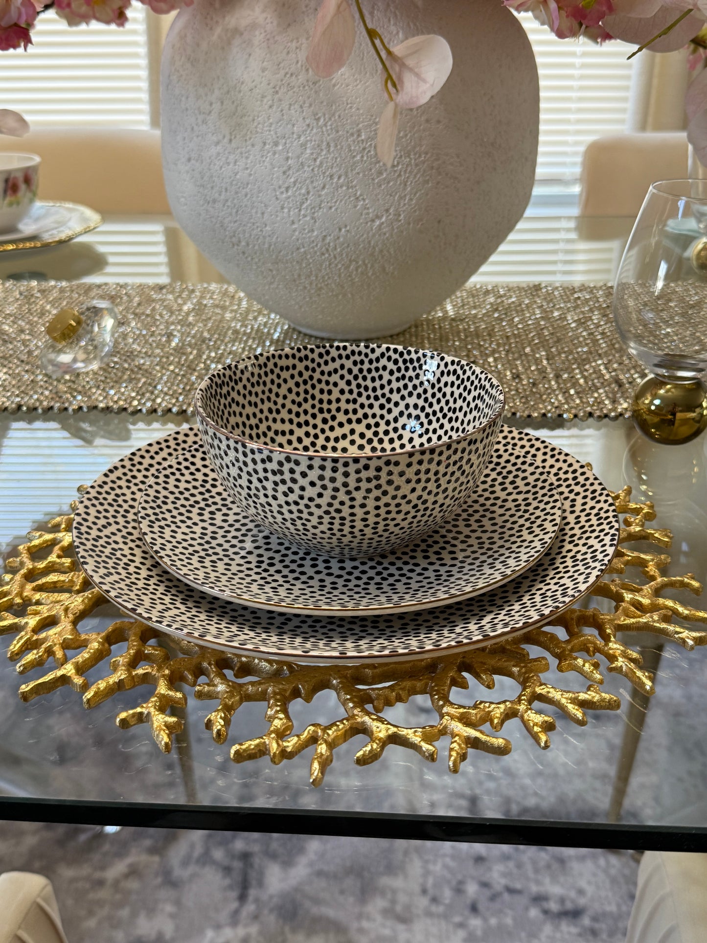 Set of Two Metal Gold Crowns