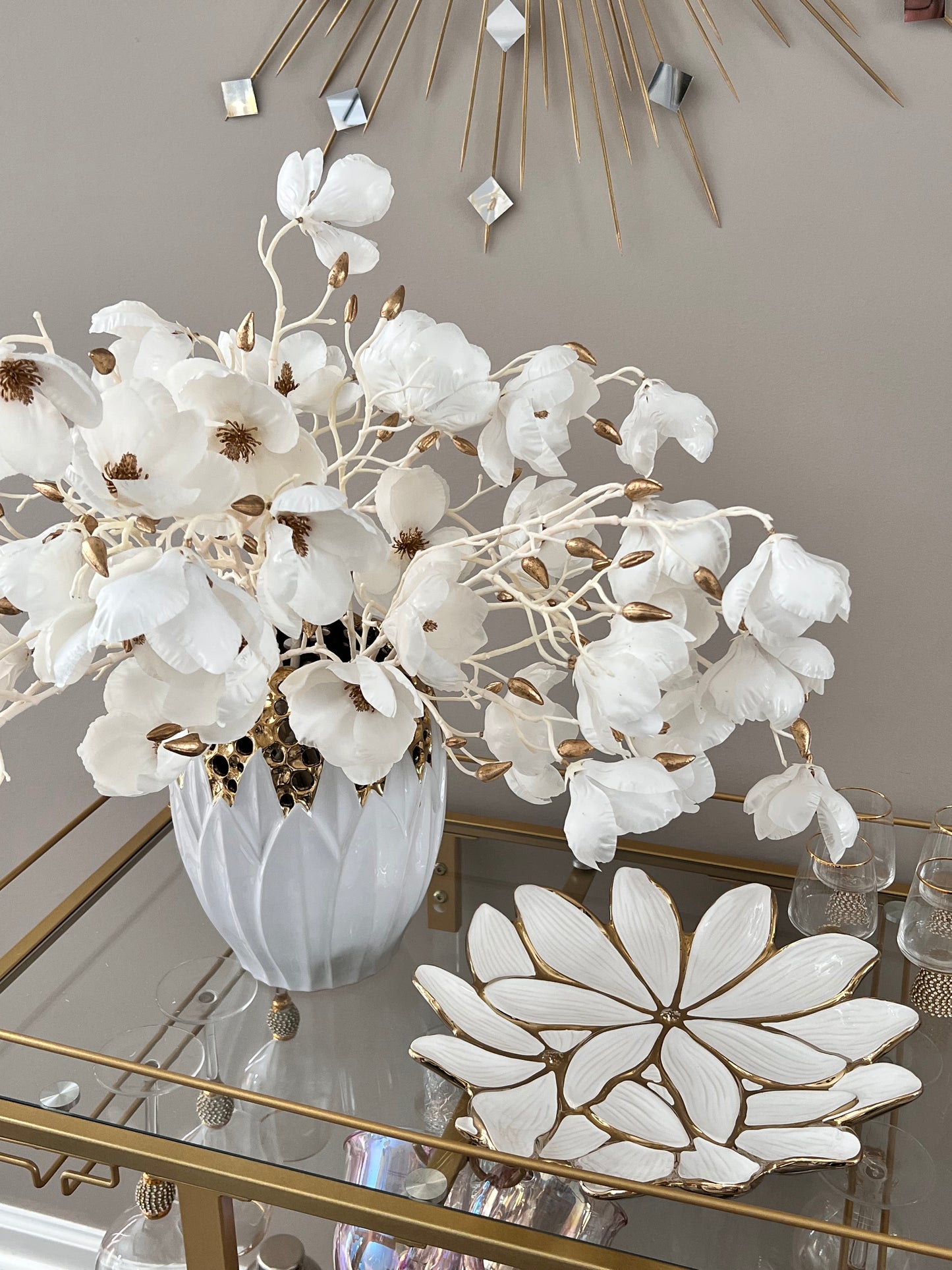 White Porcelain Flower Plate