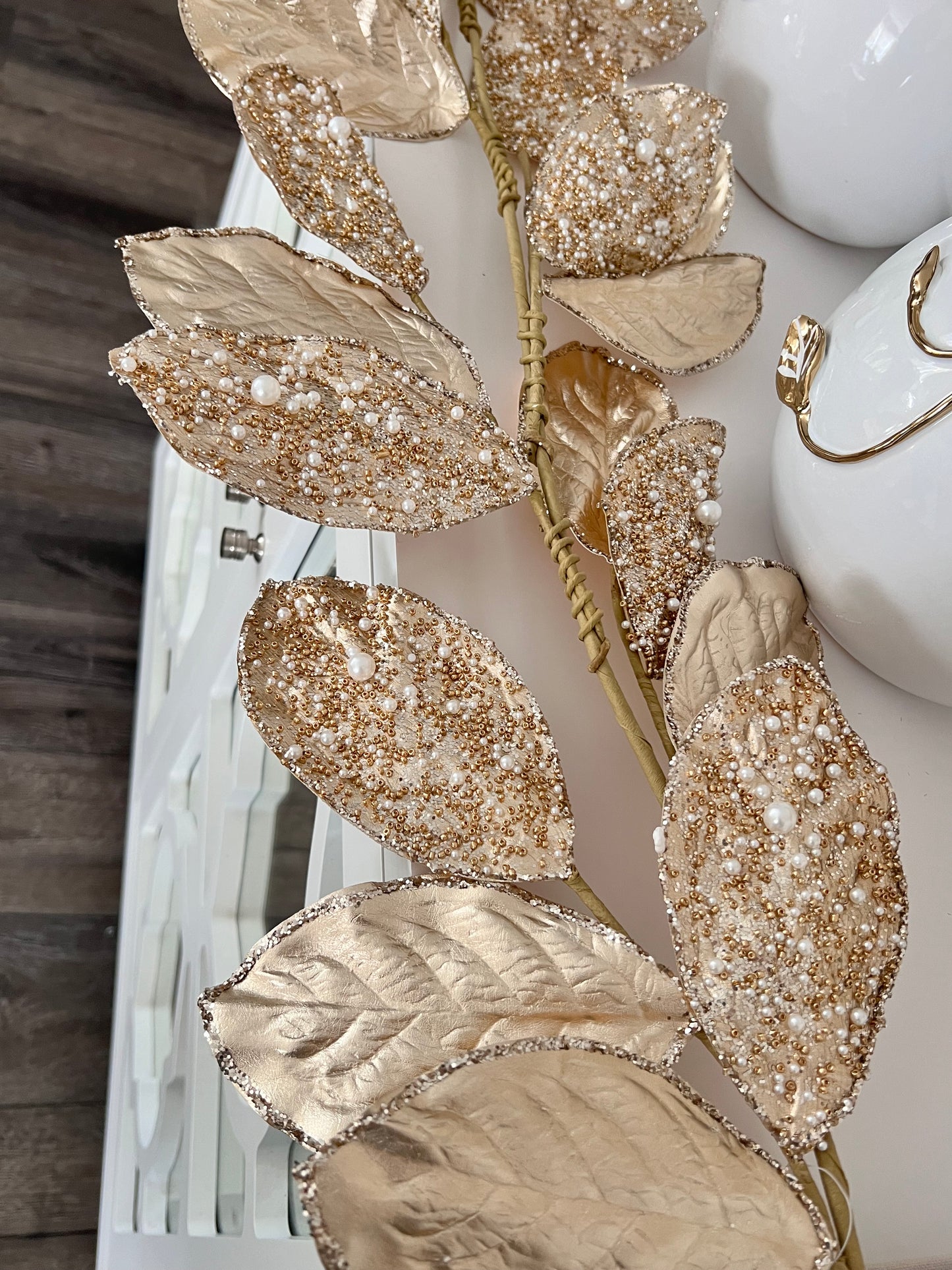 Beaded And Pearl Christmas Jeweled Garland