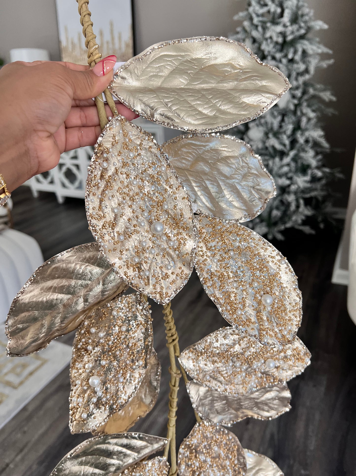 Beaded And Pearl Christmas Jeweled Garland