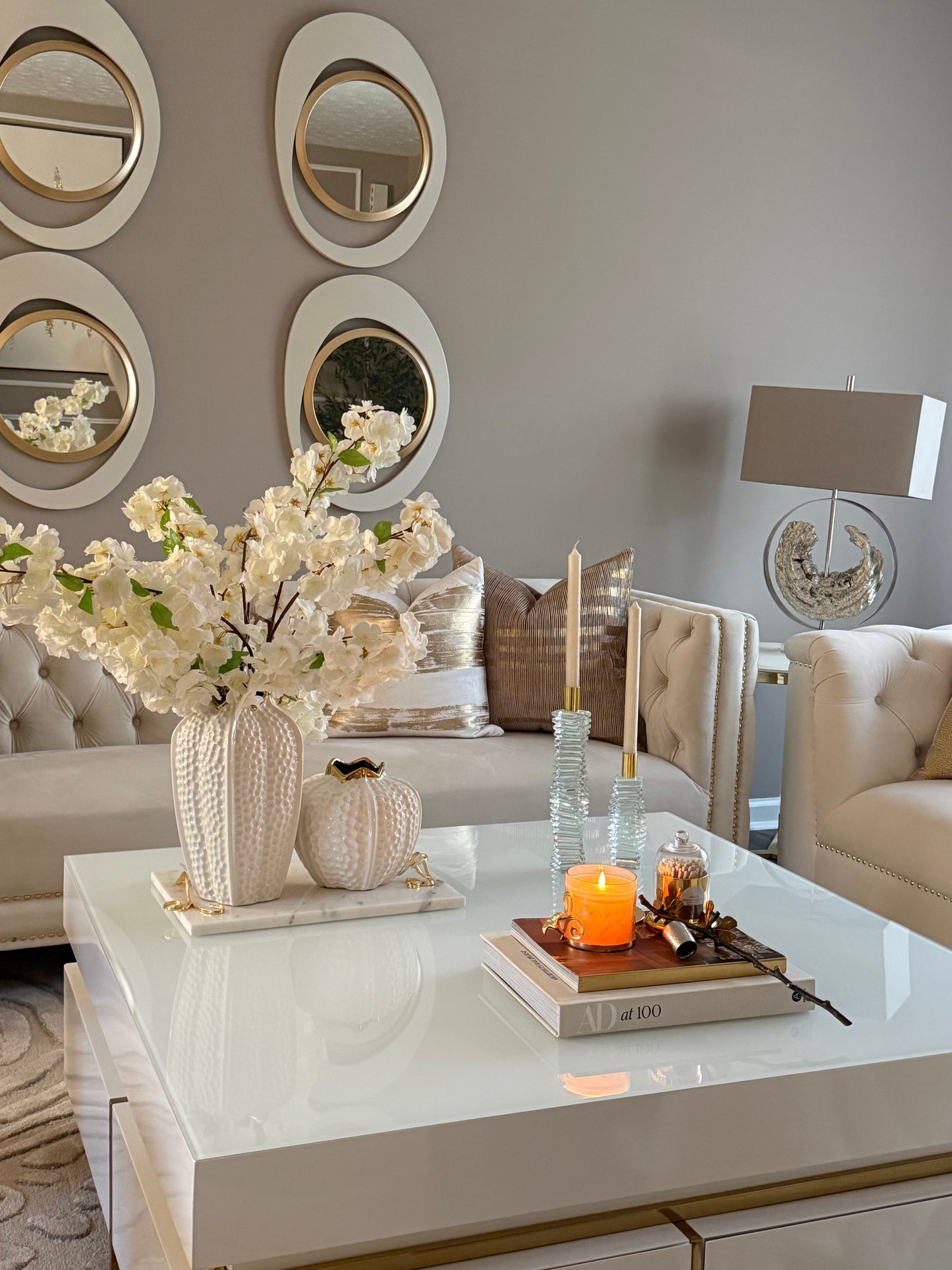 Two size White Elegant vase