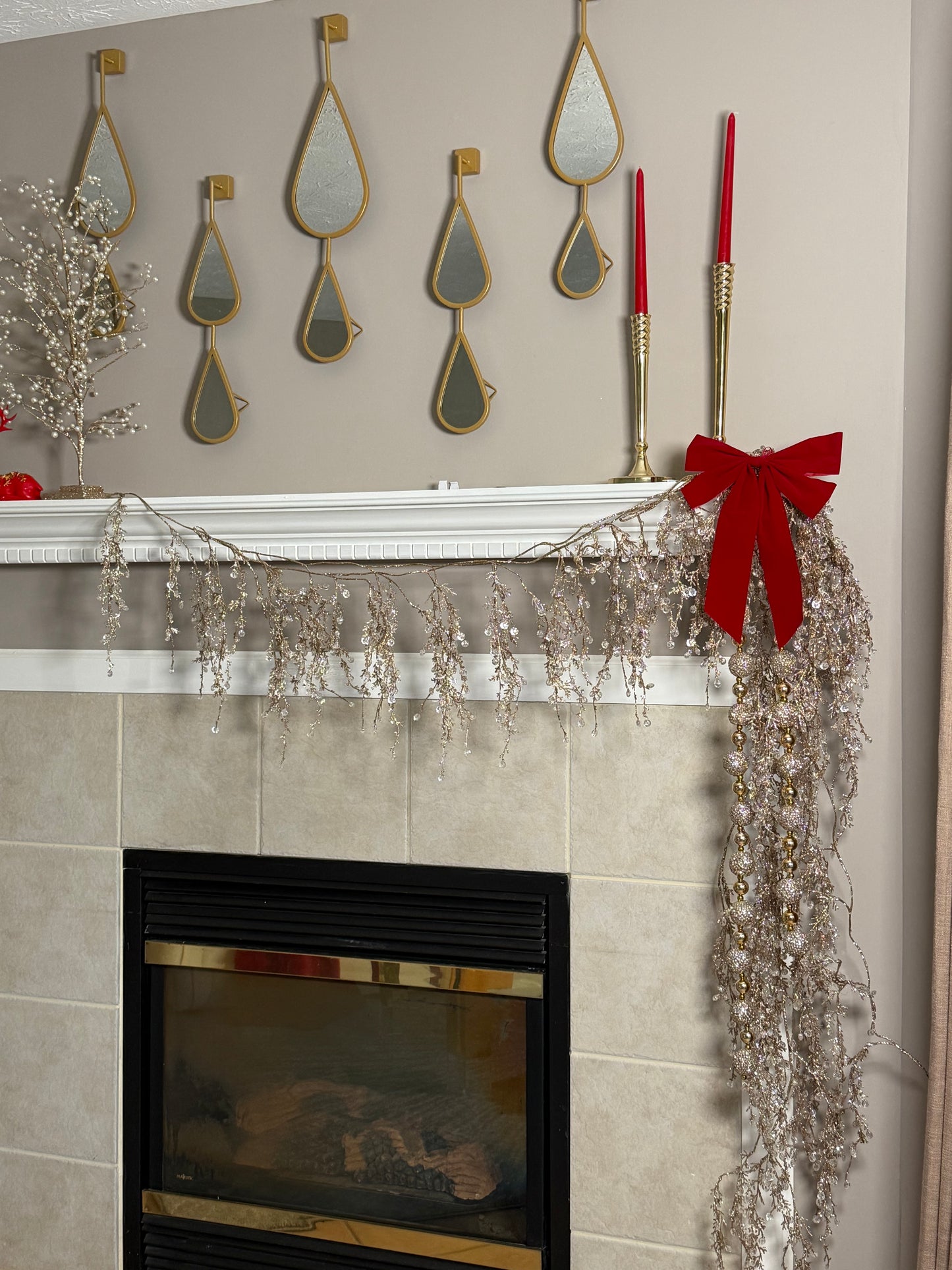 6' Glittered Ice Garland