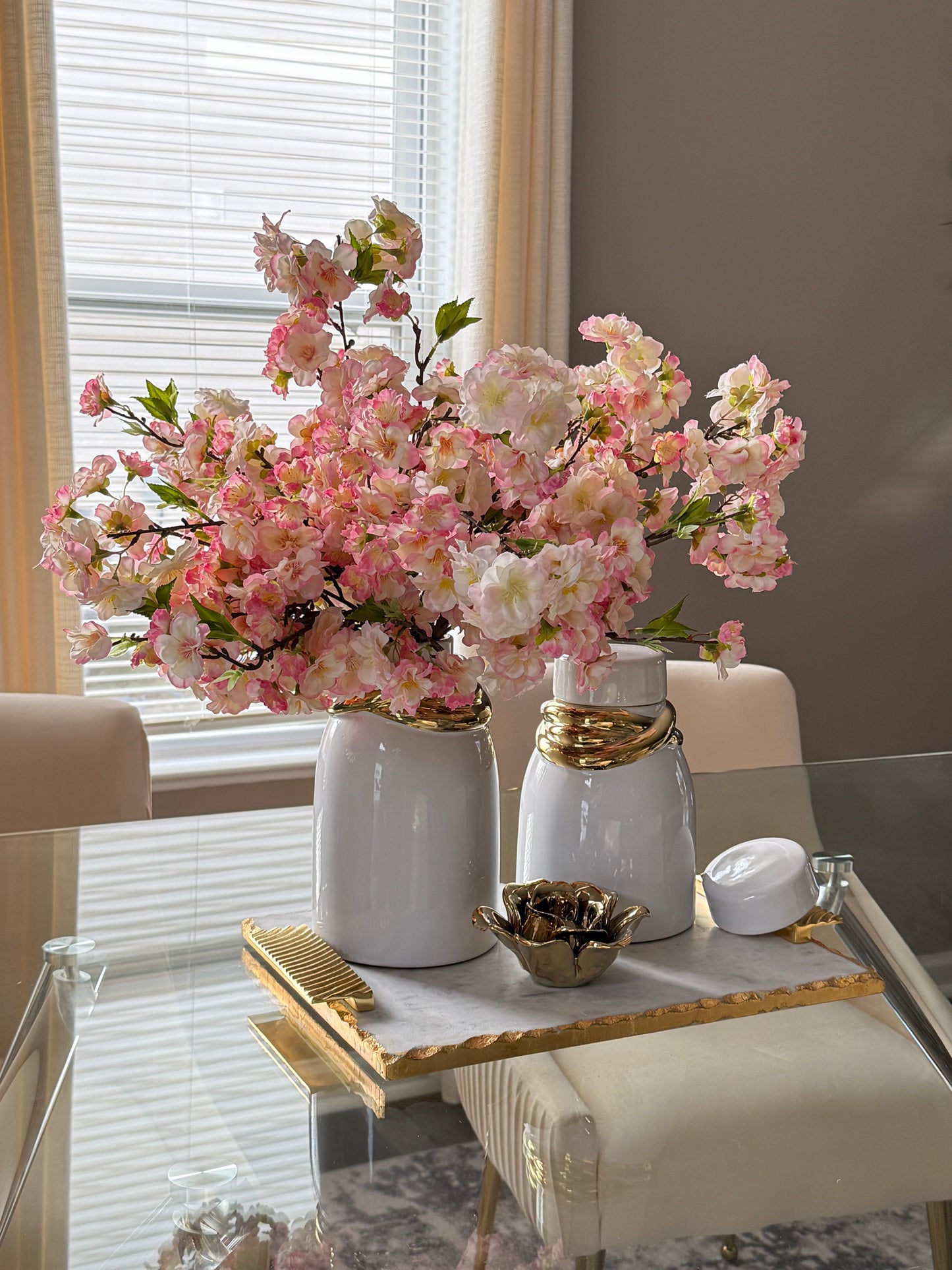 Two tone Cherry Blossom set of 3