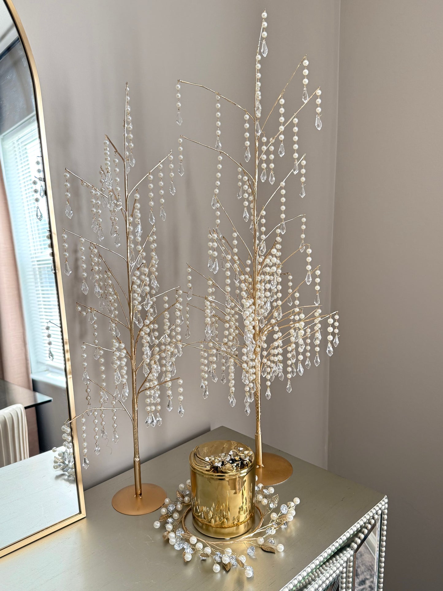 Set of 2 Dripping Pearls Christmas Tree.