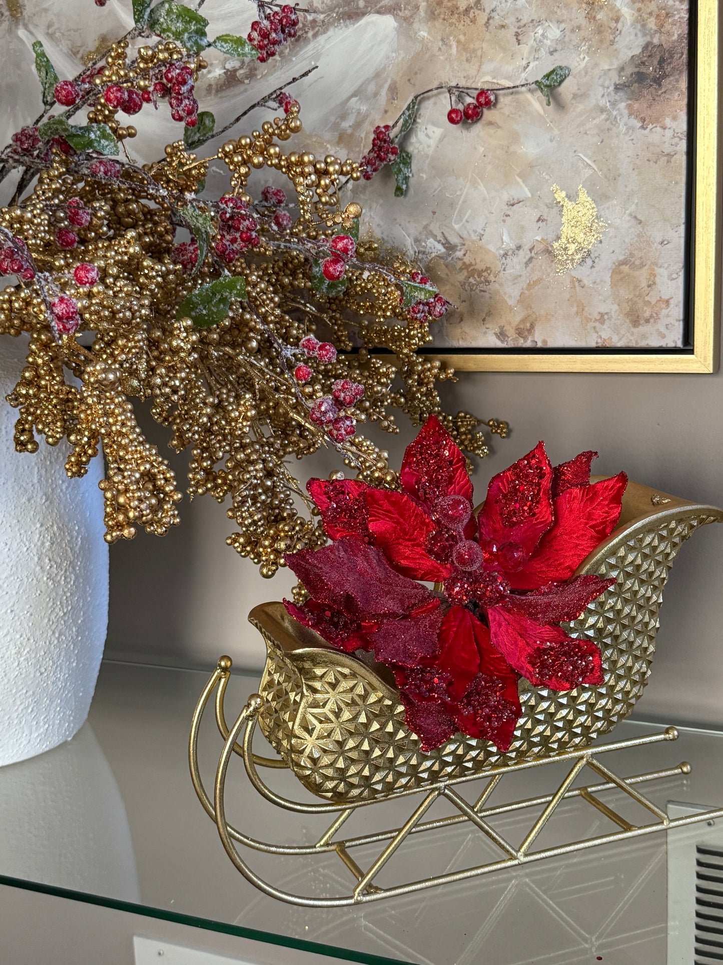 15.5" Gold Metallic Sleigh.