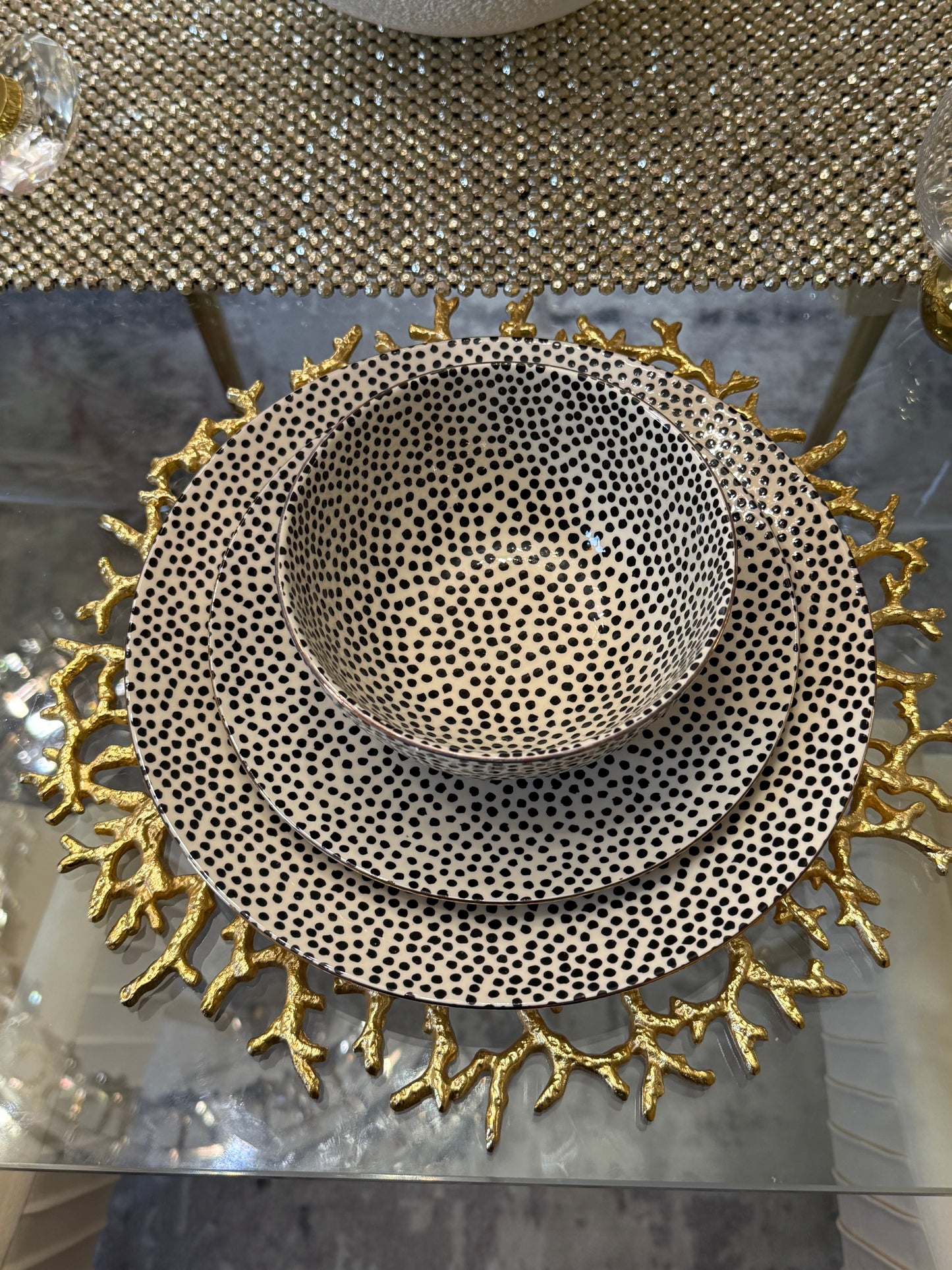 Set of Two Metal Gold Crowns