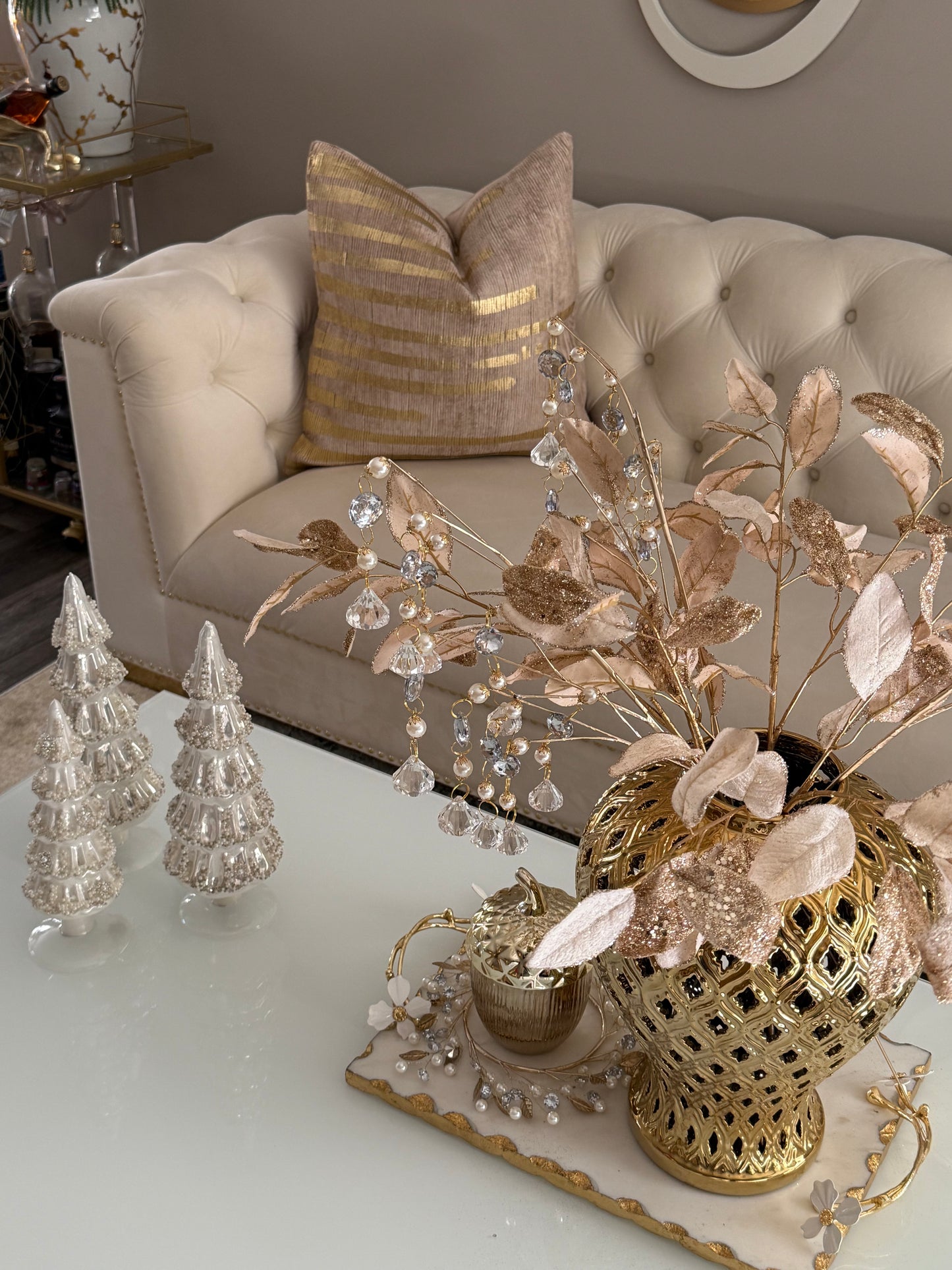 Stone Gold Velvet Pillow