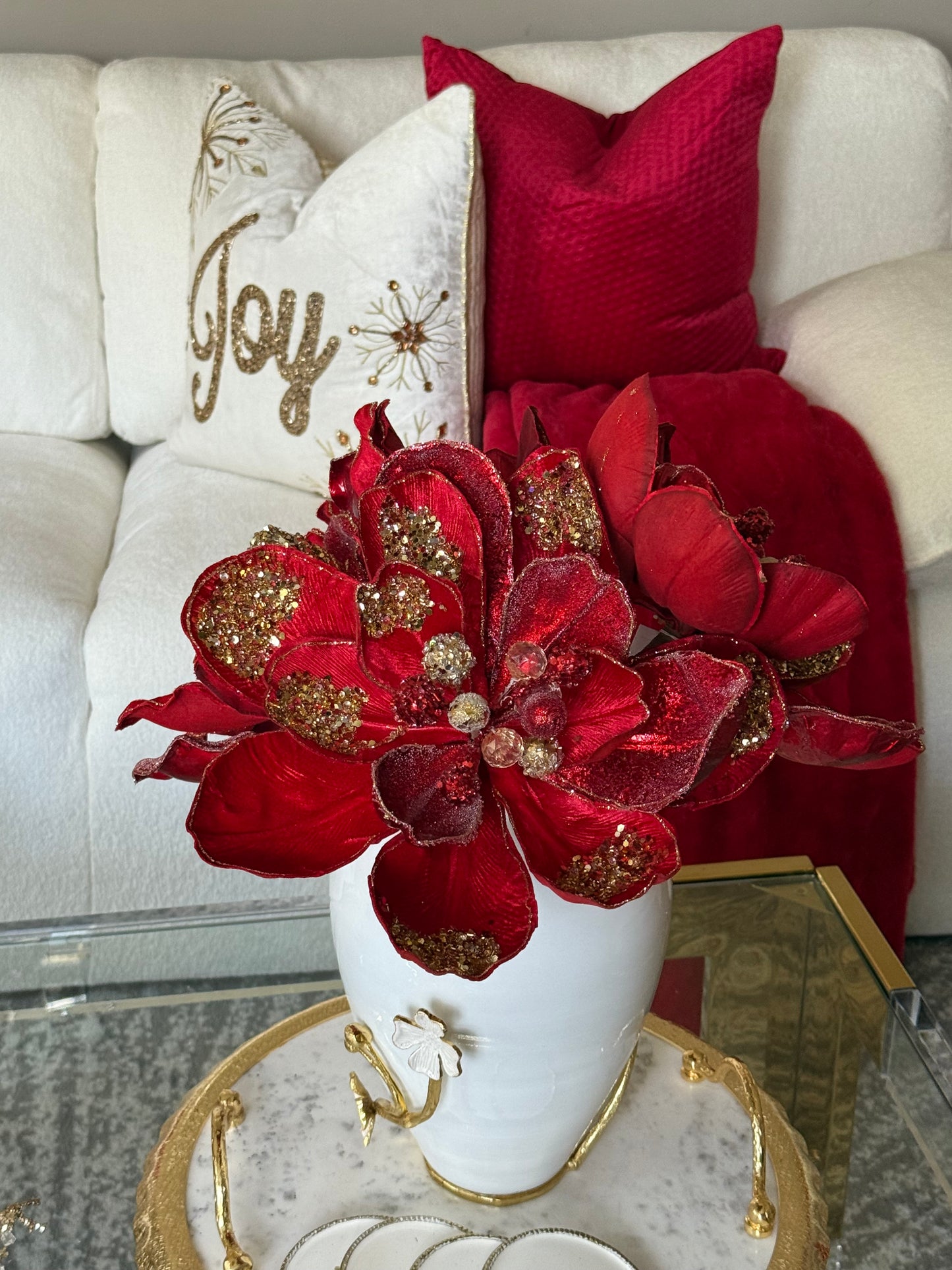 Red Yewered Magnolia Stem