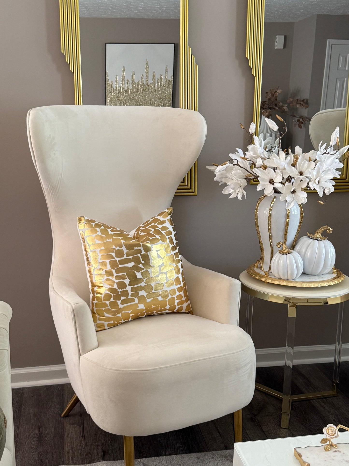 Ivory and Gold  Pillow
