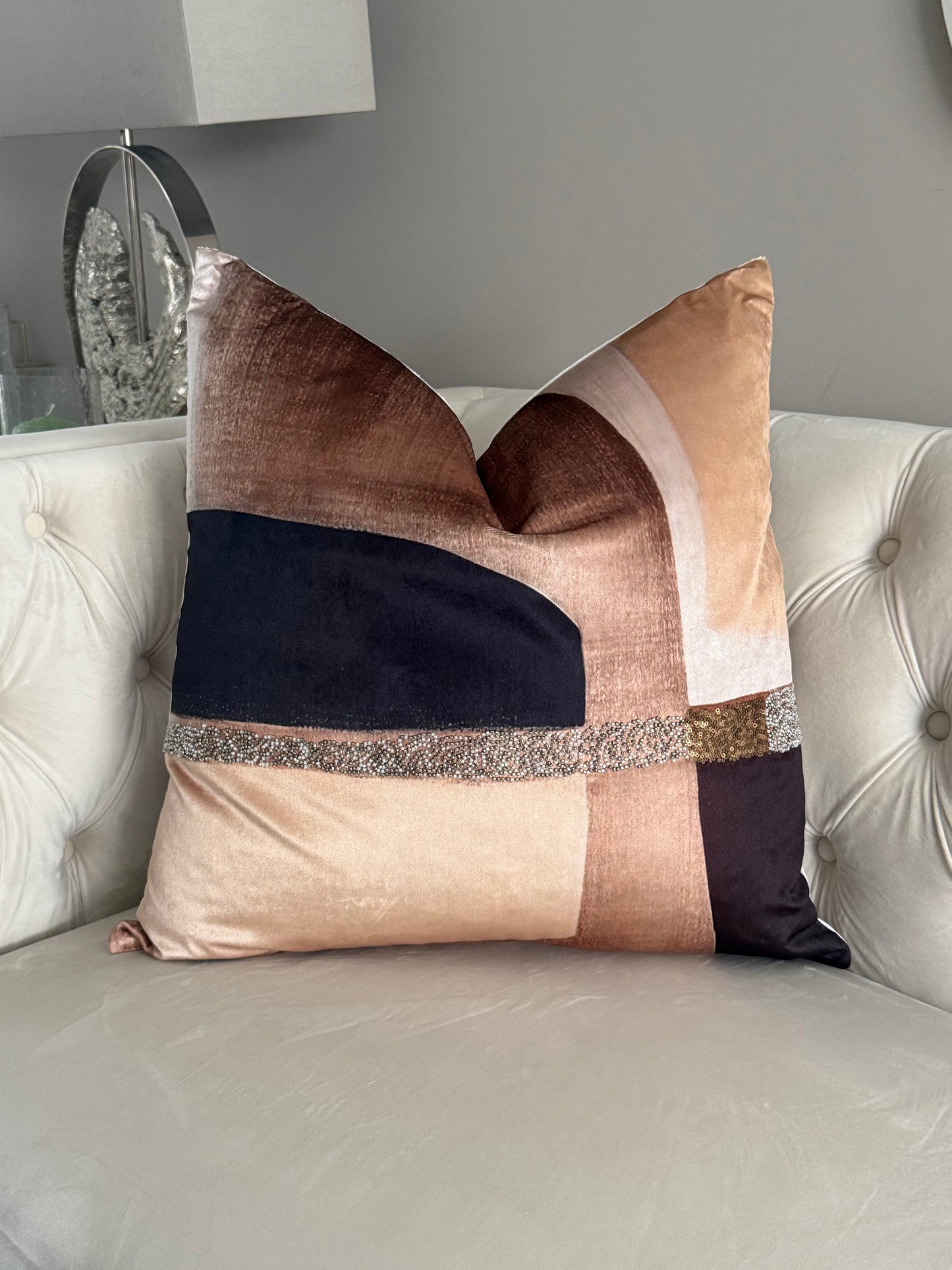 Mocha Abstract Pillow