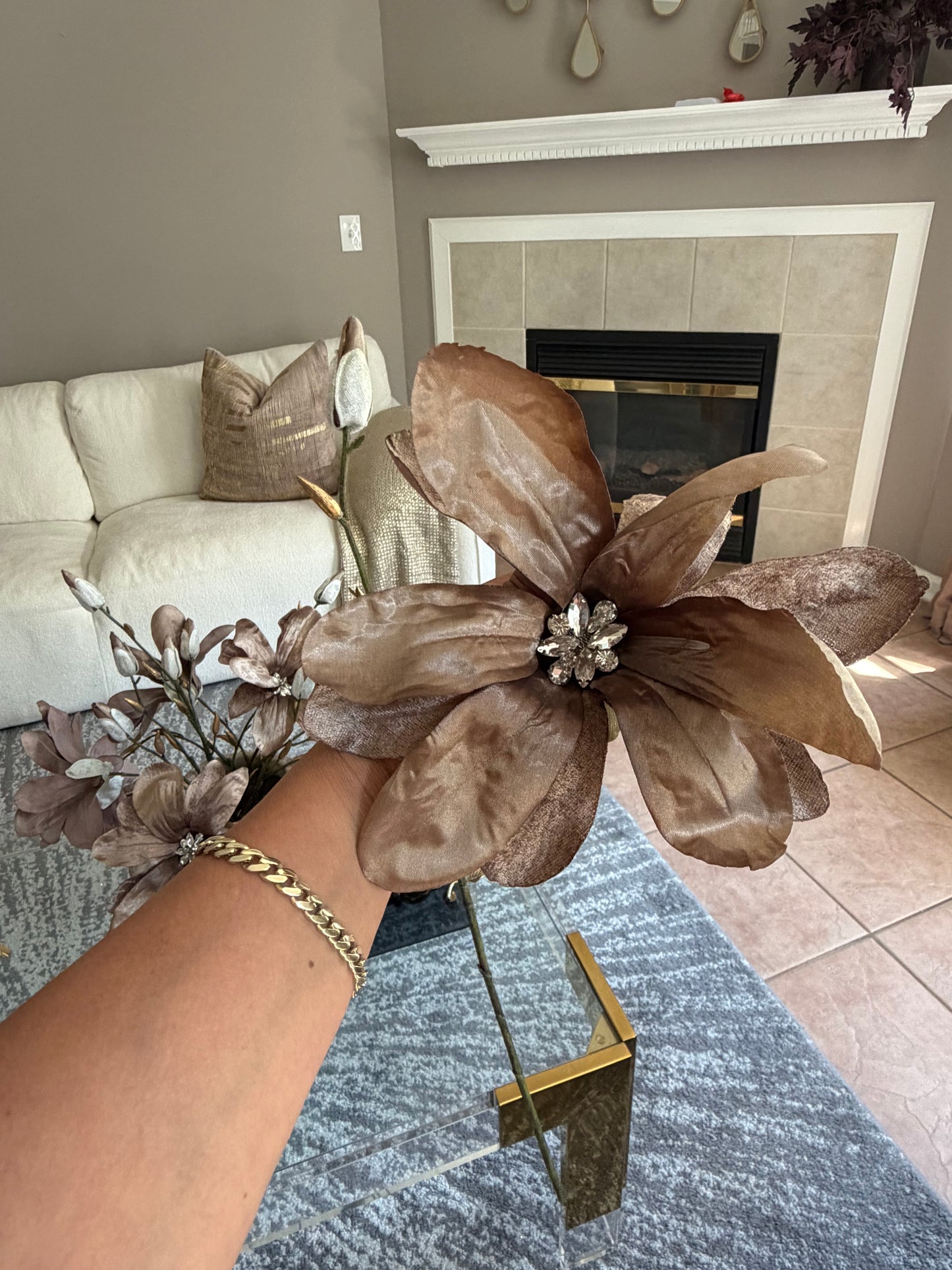 Diamond Velvet Magnolia Brown Set of 3.