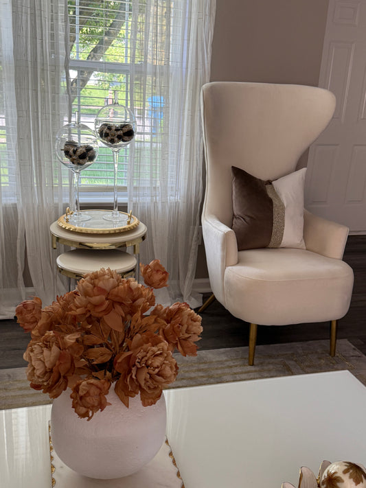 Ivory and Brown Pillow