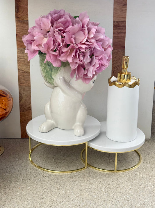 Marble Cake Stands, Brass Metal