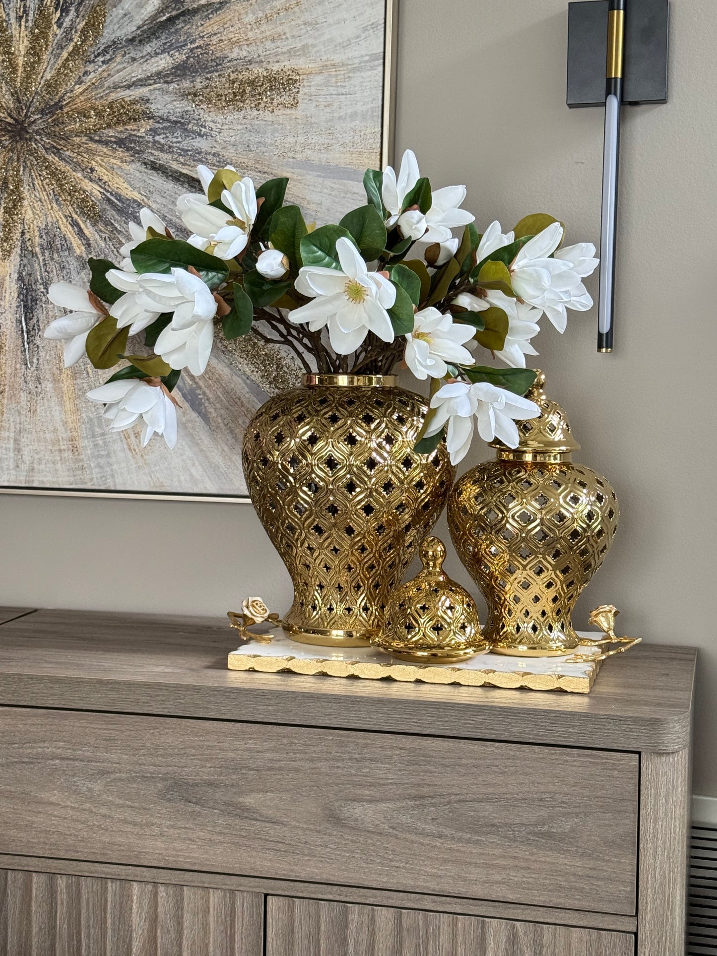 Gold Ginger Jar Large   (2 size available)