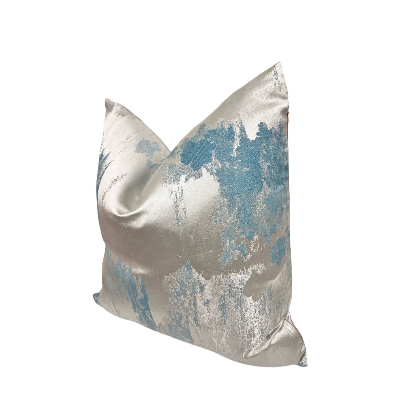 Silver and mint pillow cover