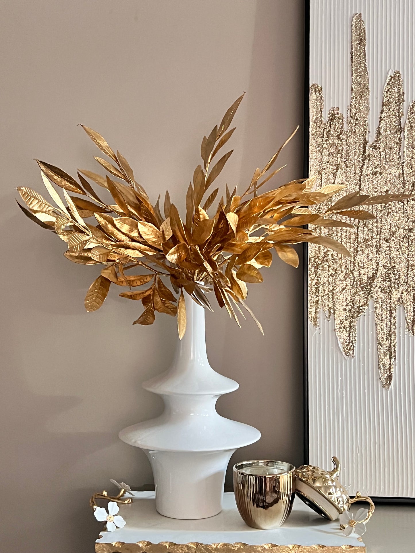 Leaf Stem Gold set of 6