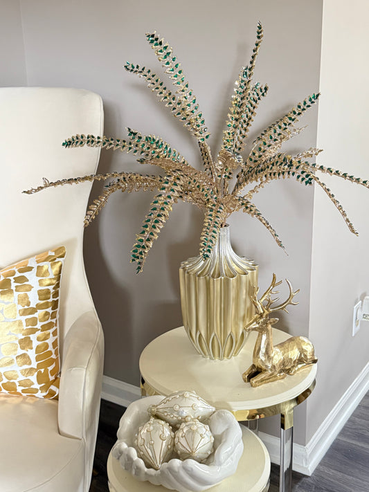 Set Of 3 Rhinestone Christmas Leaf(two tones available)