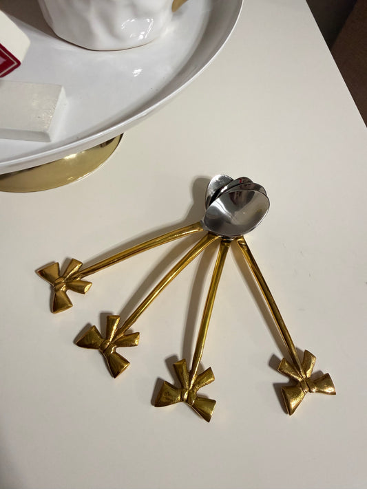 Gold Bow Spoon Set Of 4