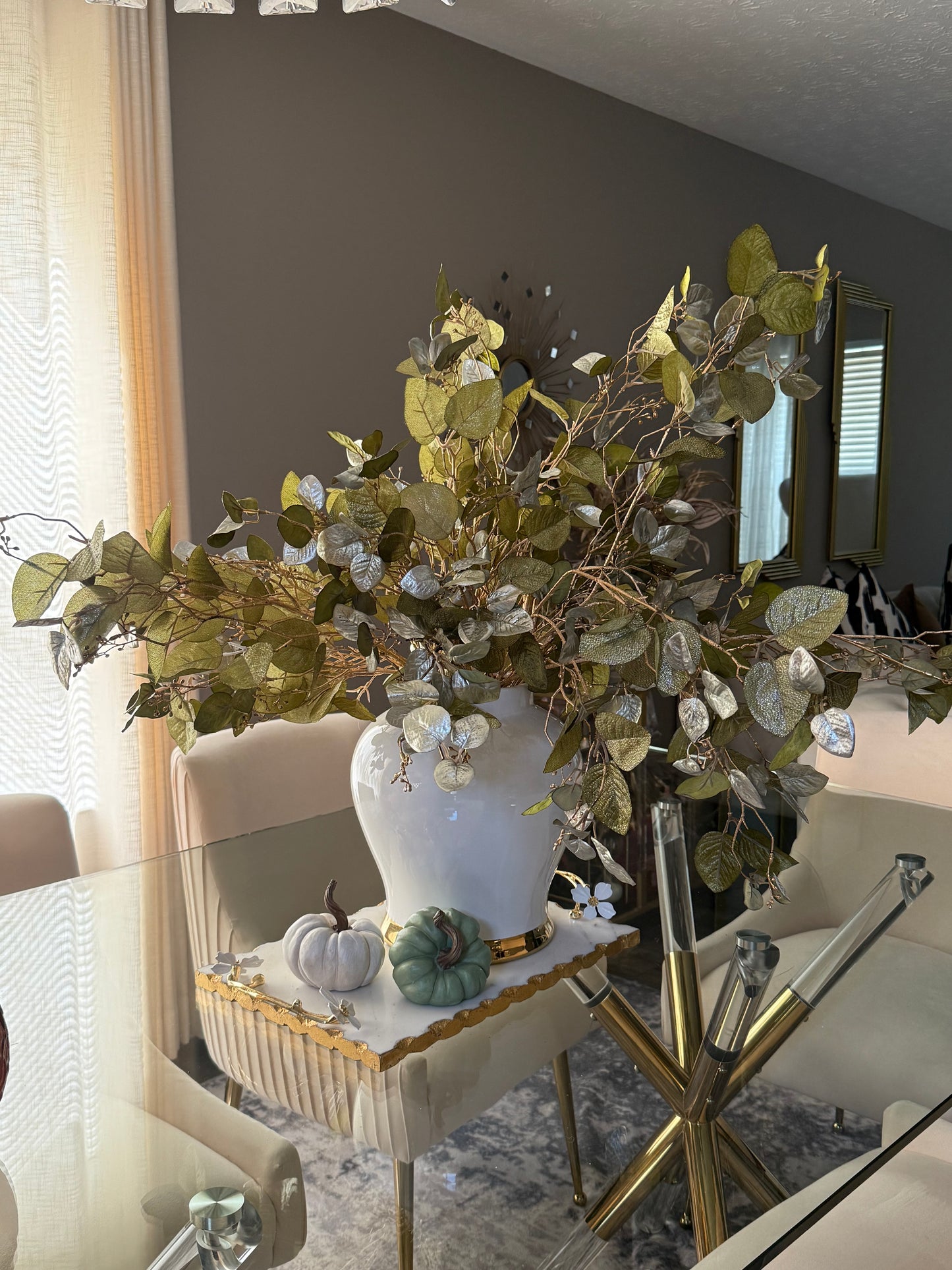 Set of 3 green olive Stems