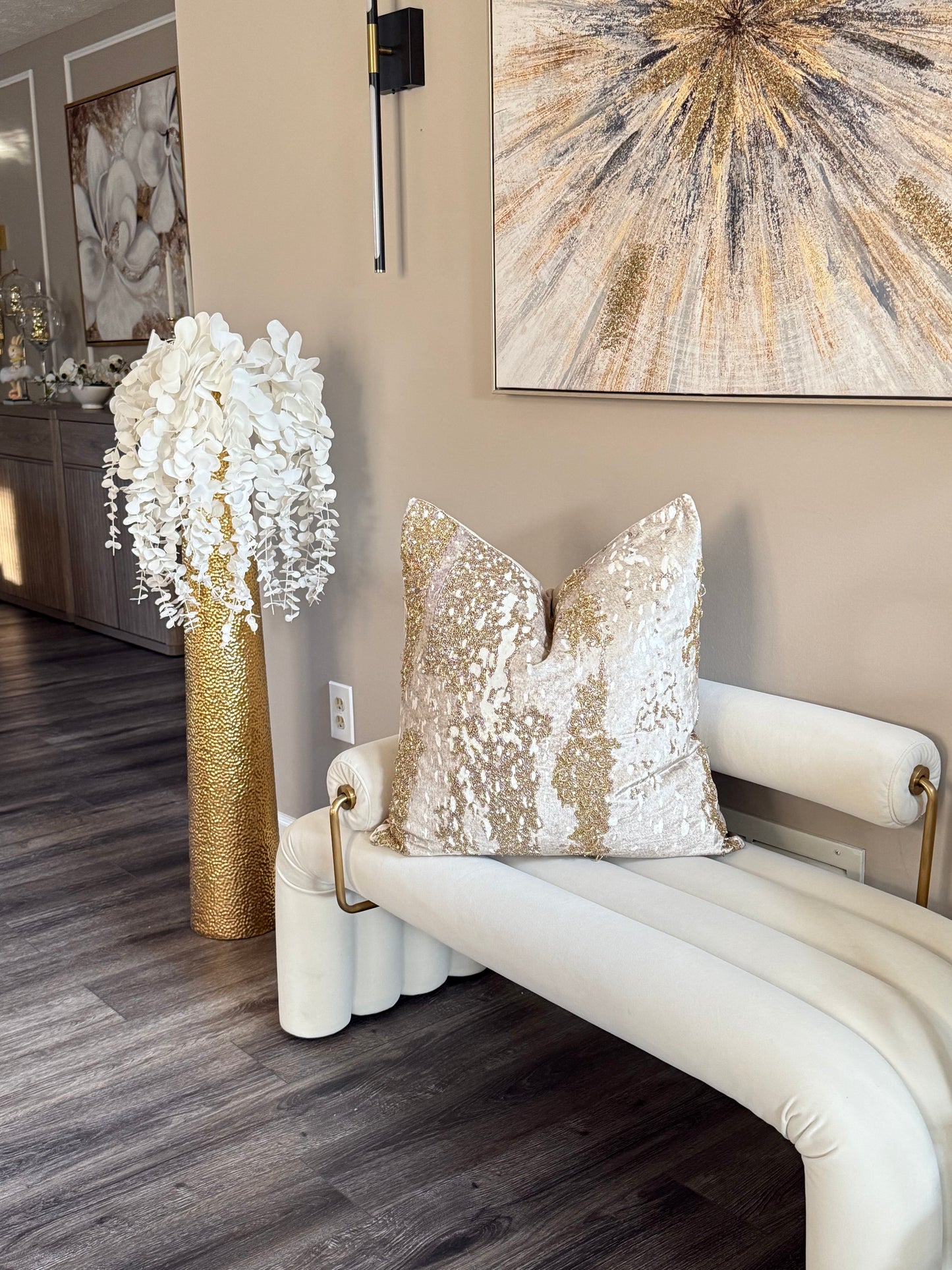 Sayra Stone Gold Pillow