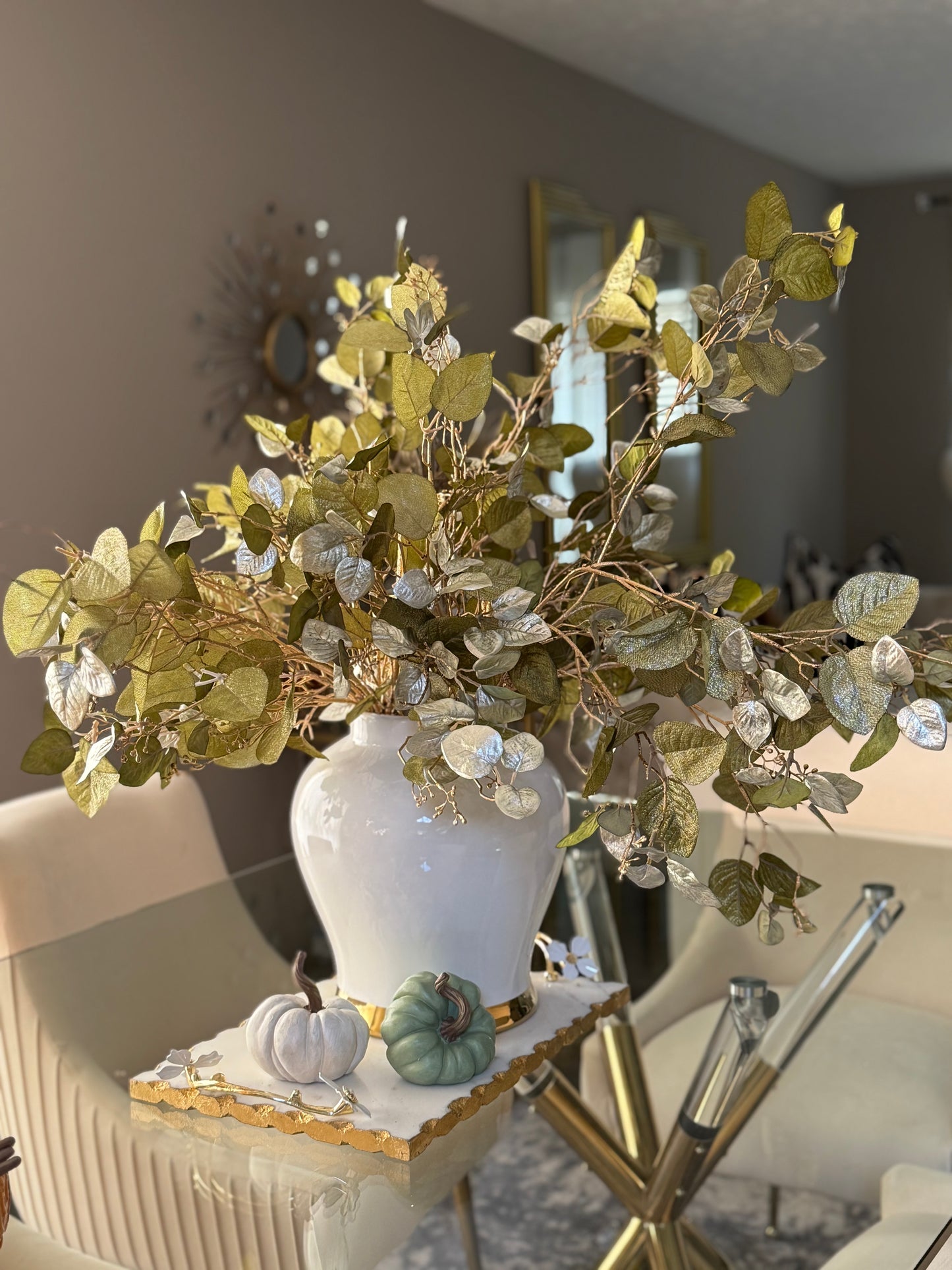 Set of 3 green olive Stems