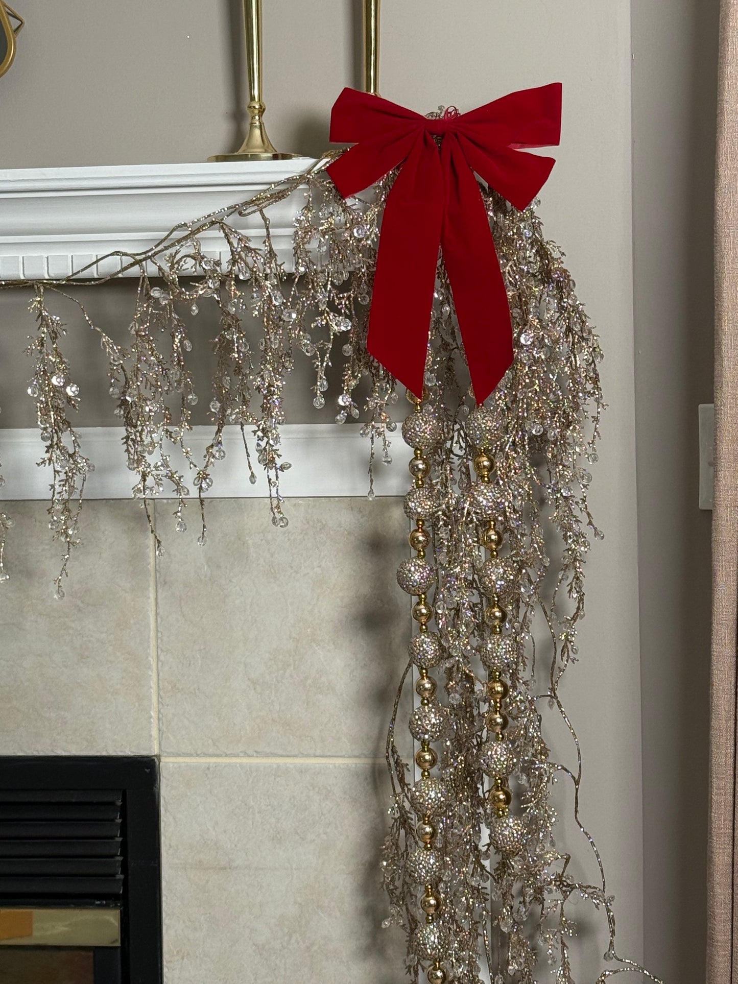 6' Glittered Ice Garland