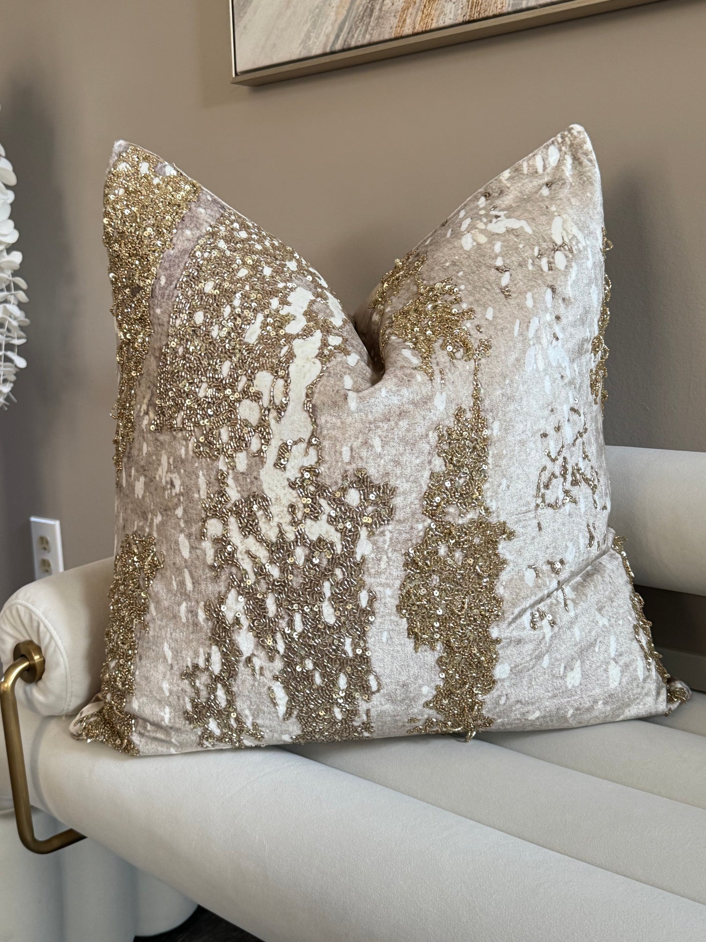 Sayra Stone Gold Pillow