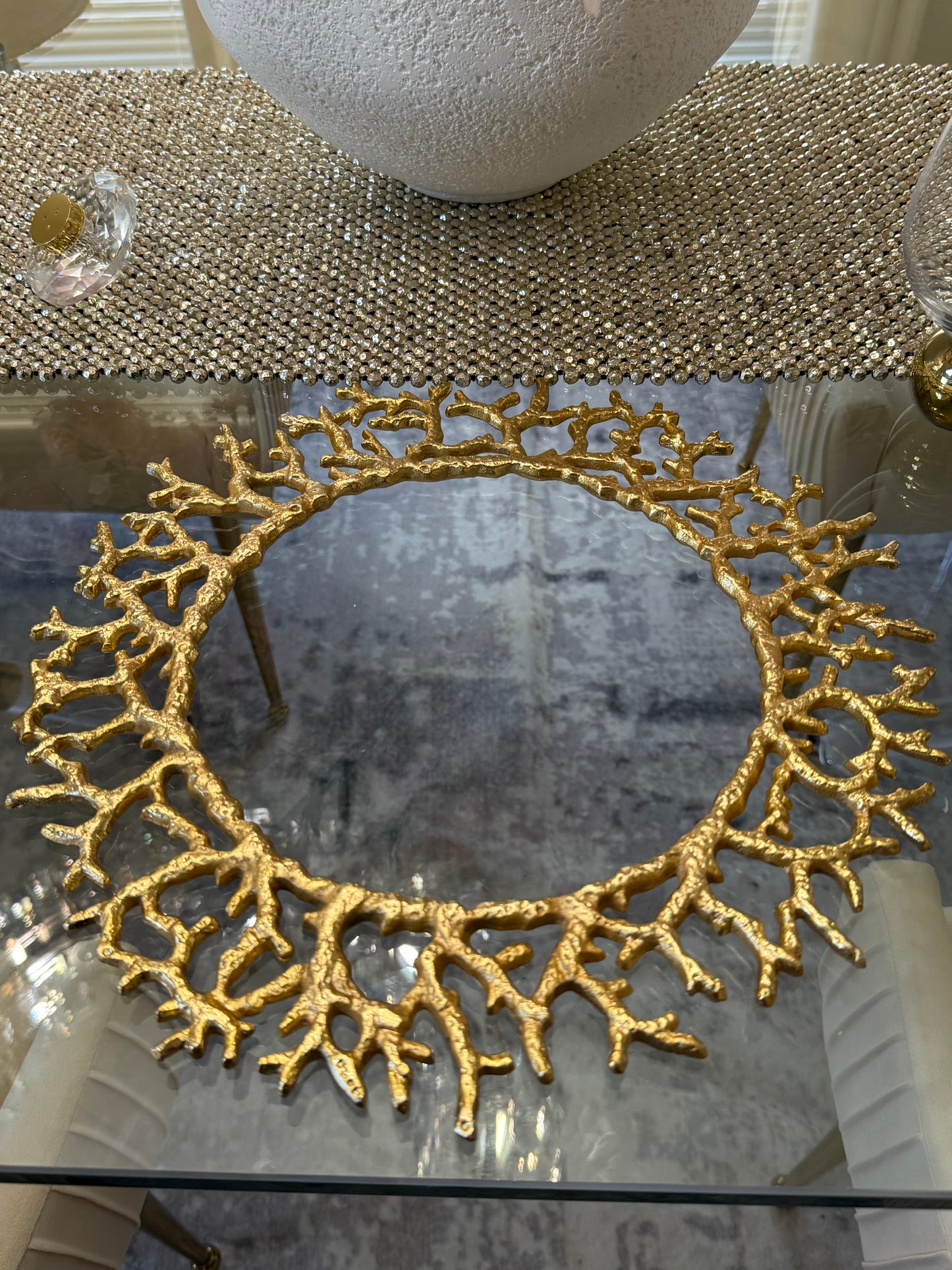 Set of Two Metal Gold Crowns