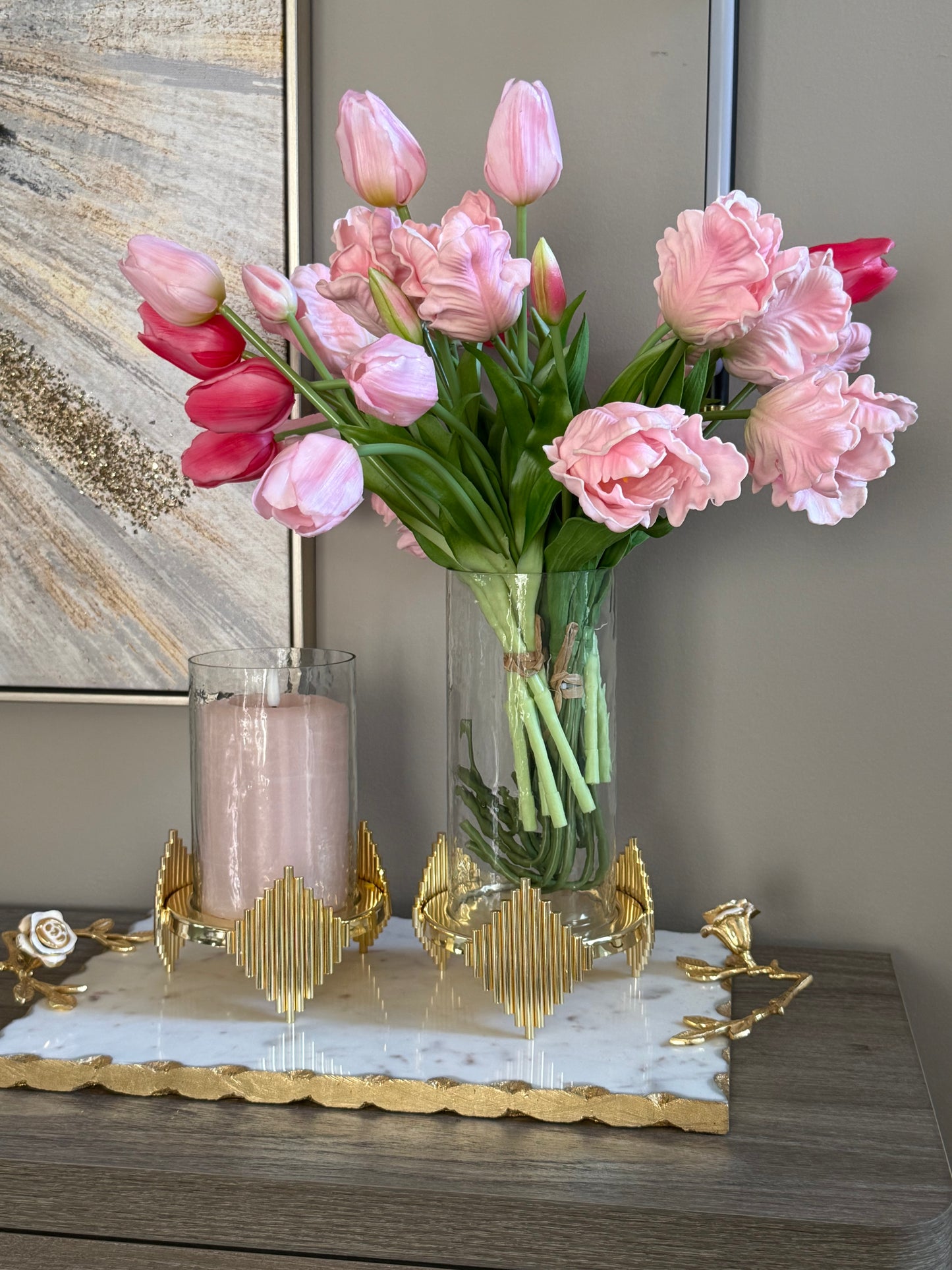 Set of Two Candleholders with Symmetrical Designs