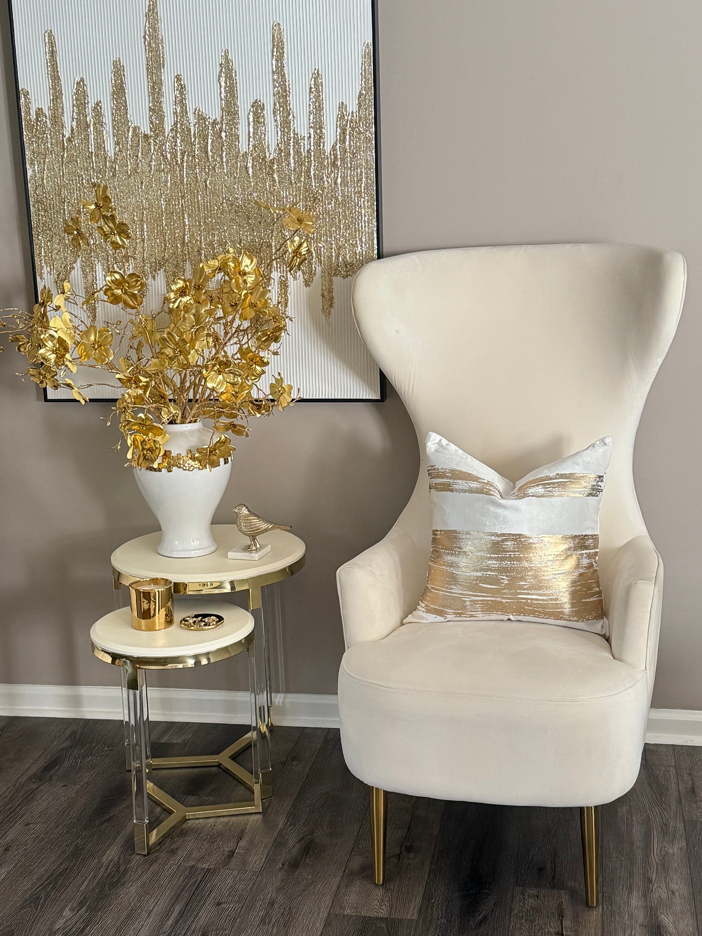 Set of 3 Velvet Spray Gold
