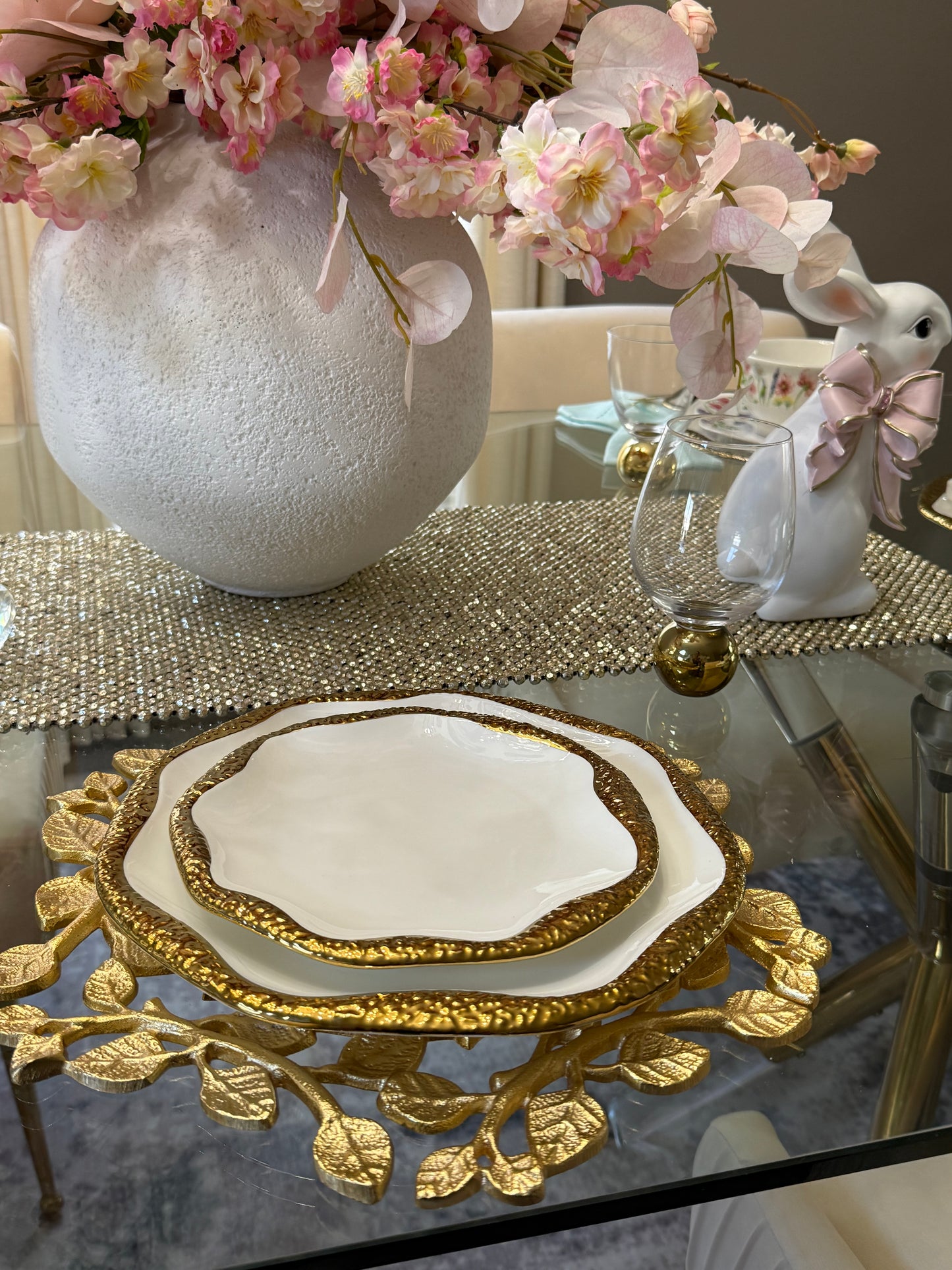 Set of Two Metal Gold Crowns
