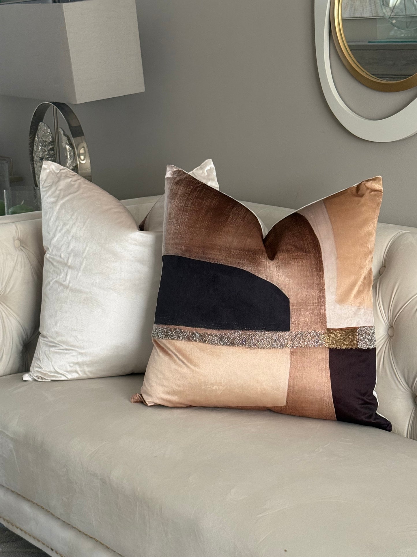 Mocha Abstract Pillow