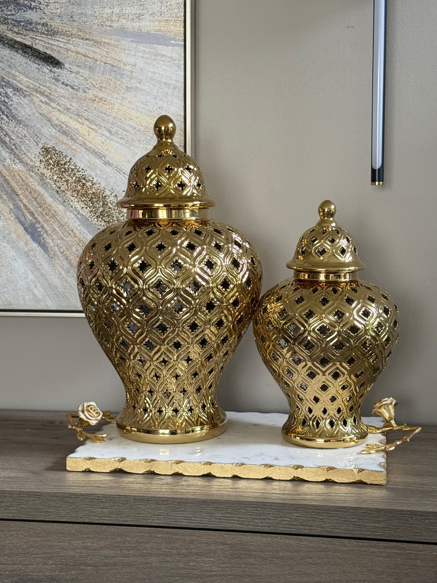 Gold Ginger Jar Large   (2 size available)