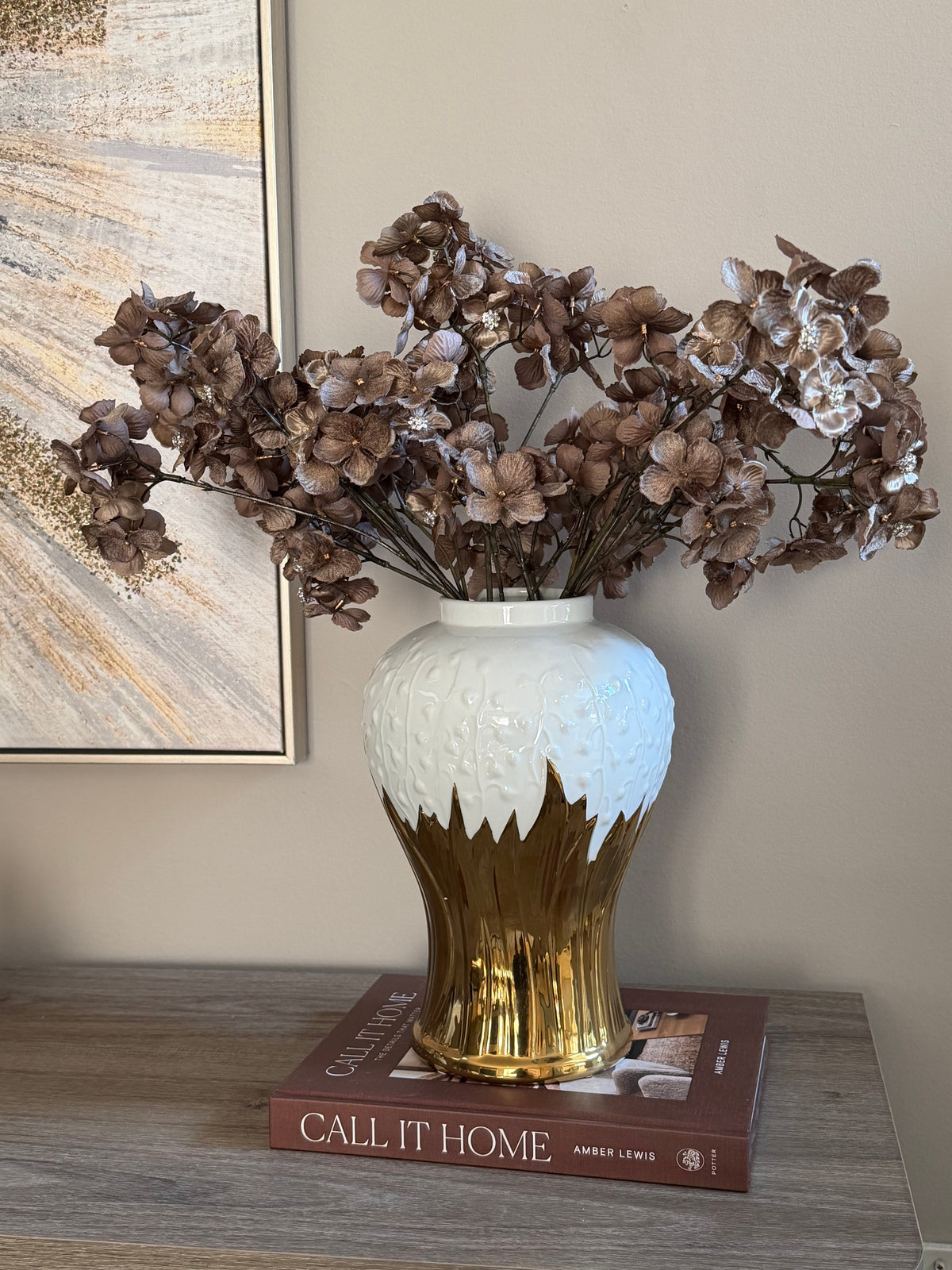 Set Of 3 Hydrangea Brown