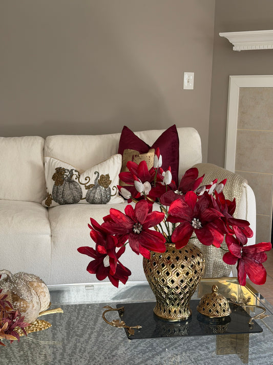 Diamond Velvet Magnolia Burgundy Set of 3.