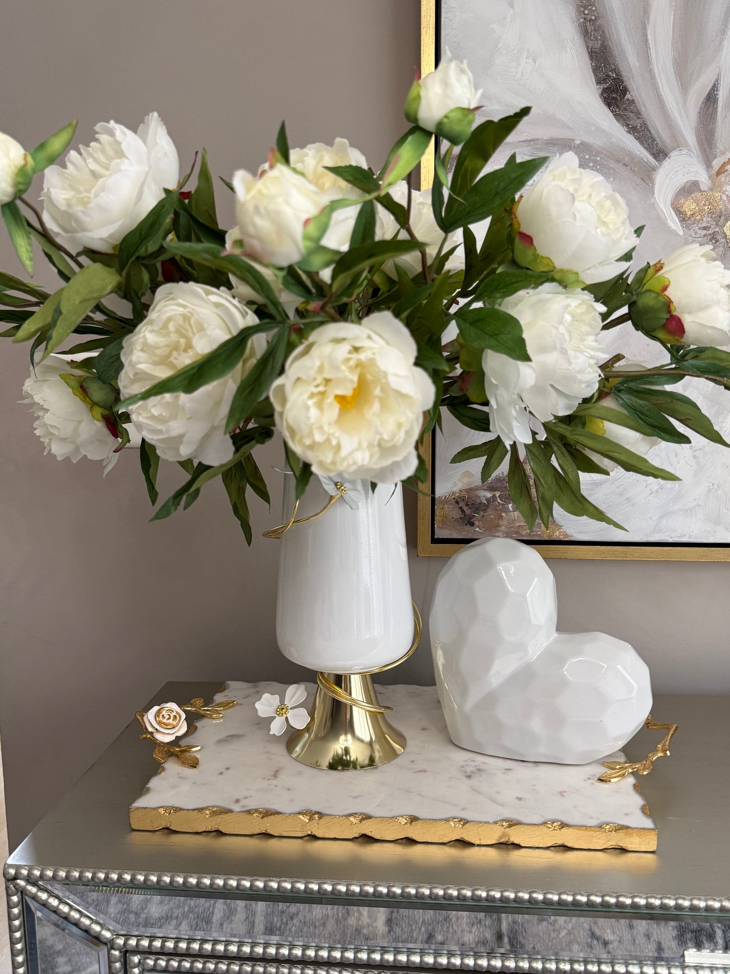 Set  of 3 Peony Stems (3) Color Available