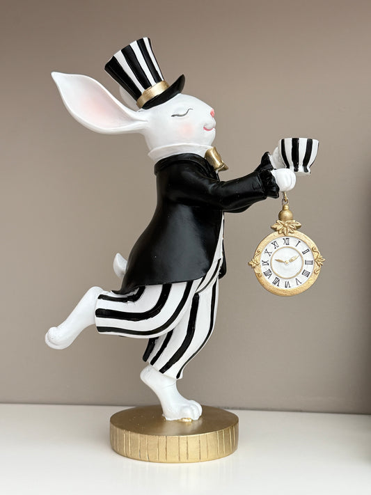 Bunny Rabbit Balancing Teacups Figurine.