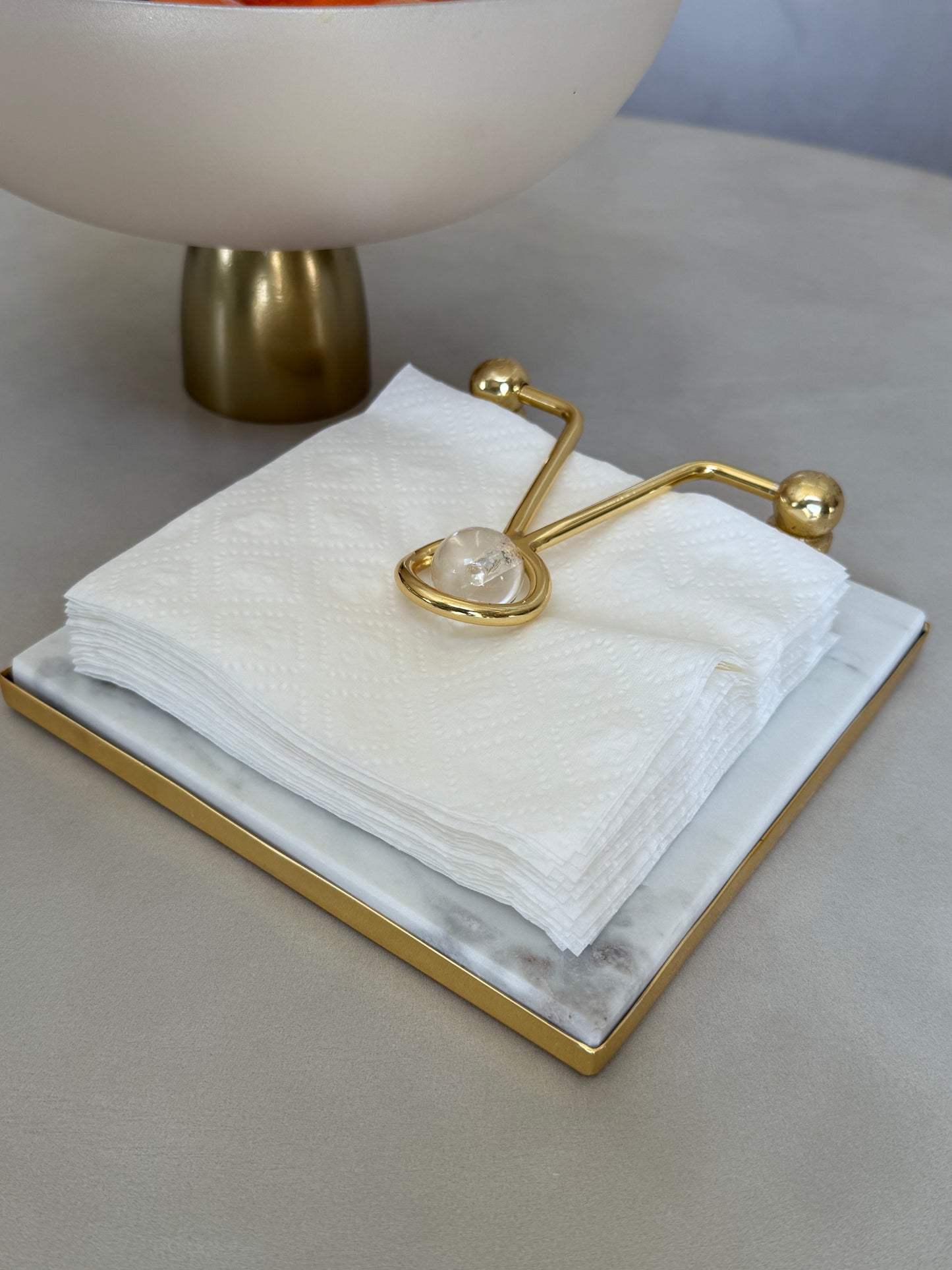 Square Napkin Holder Whit Clear Ball
