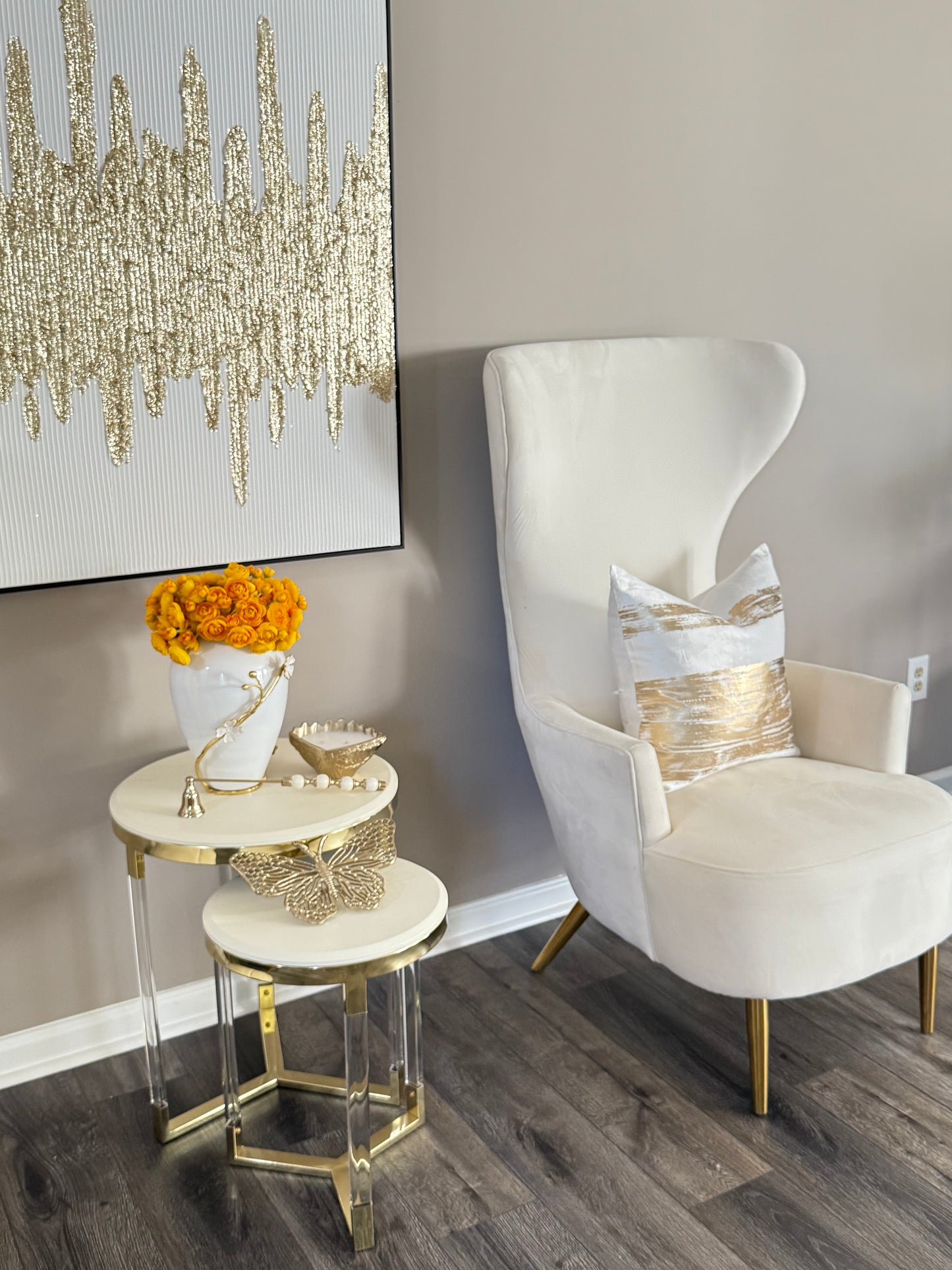 Beige and Gold pillow