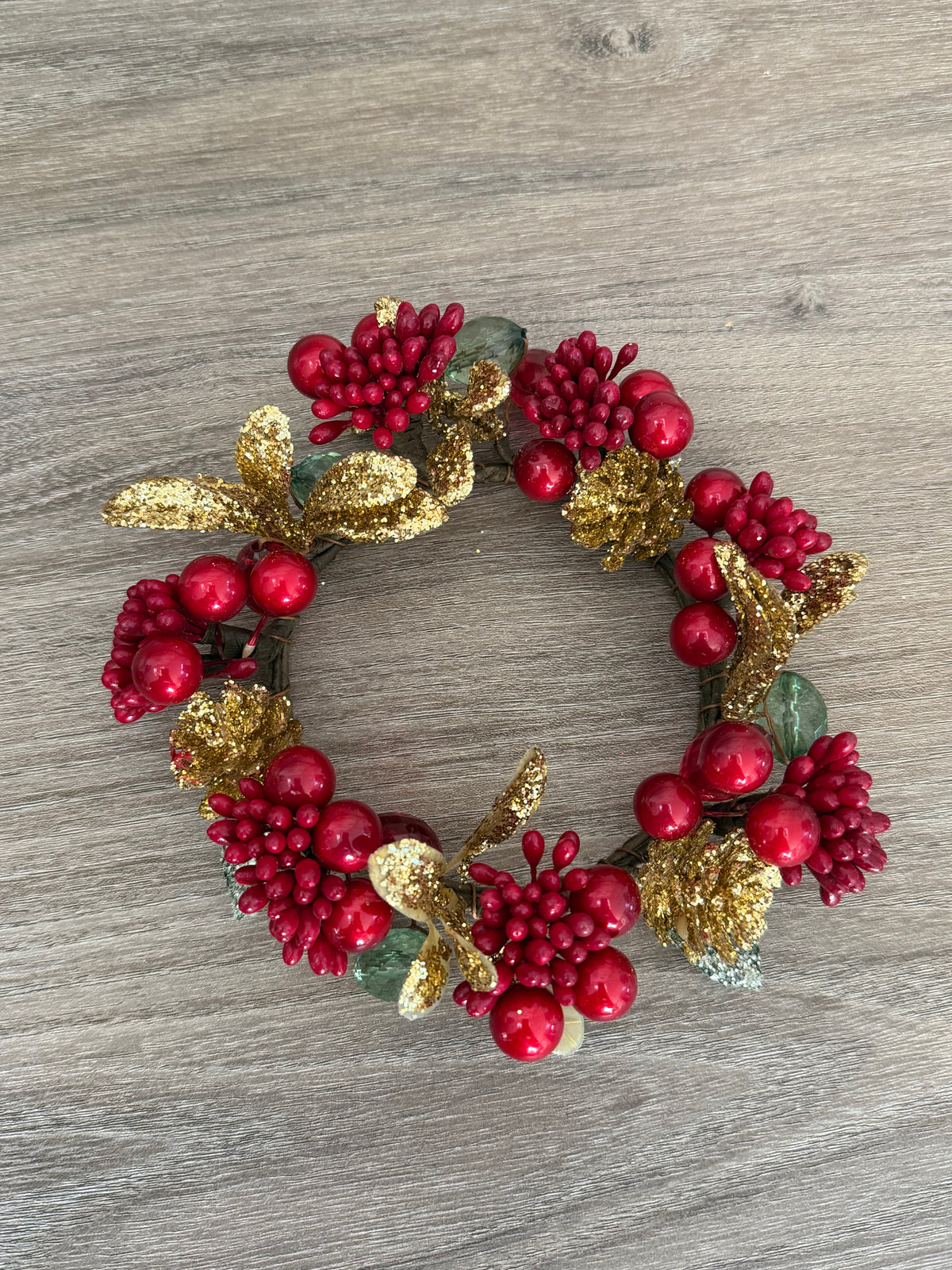 6” Red And Gold Candle Ring
