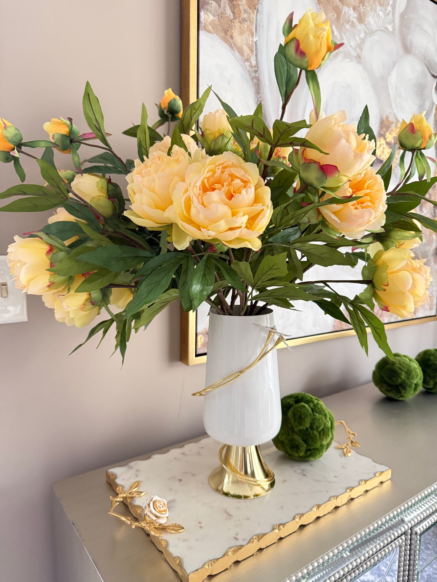 Set  of 3 Peony Stems (3) Color Available