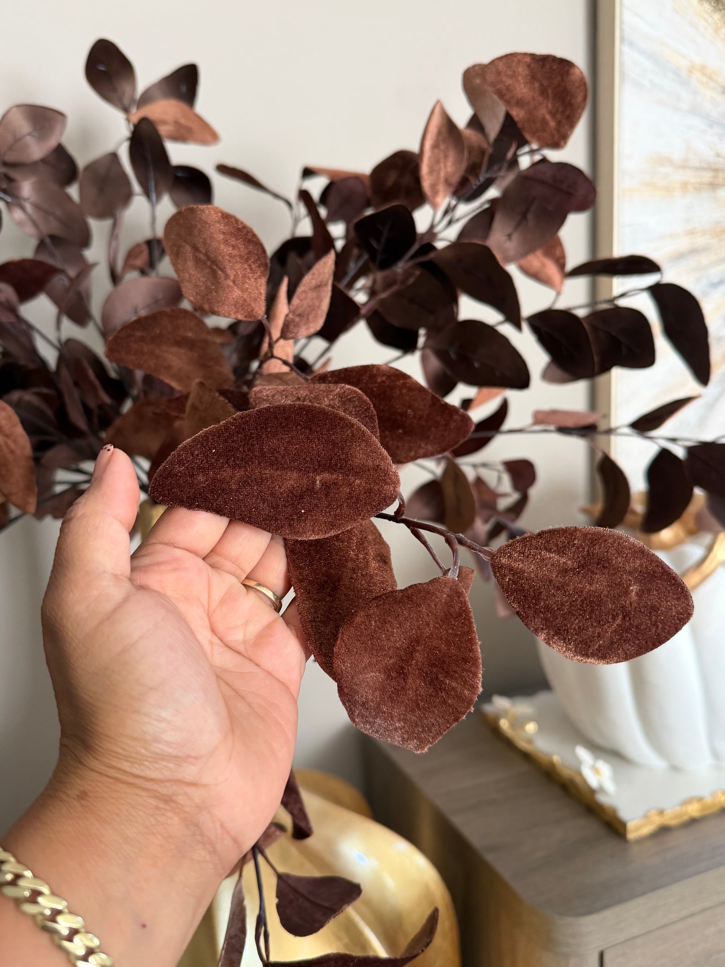 Set of 3 Brown Velvet Stems