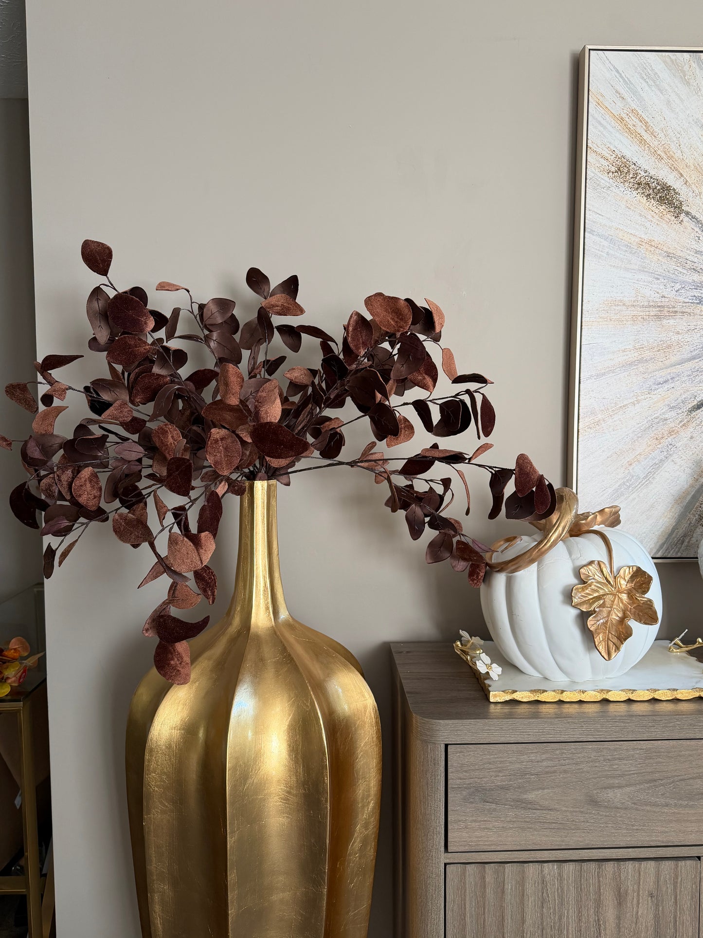 Set of 3 Brown Velvet Stems